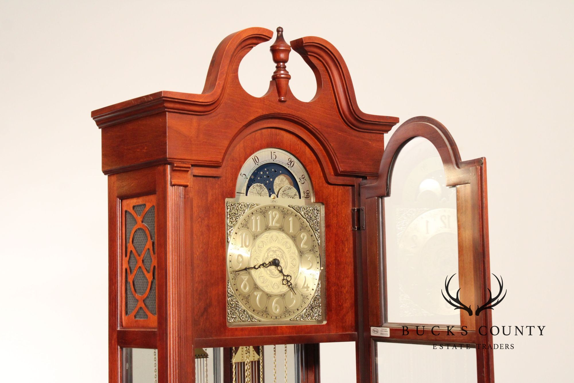 RIDGEWAY TRADITIONAL CHERRY TALL CASE GRANDFATHER CLOCK