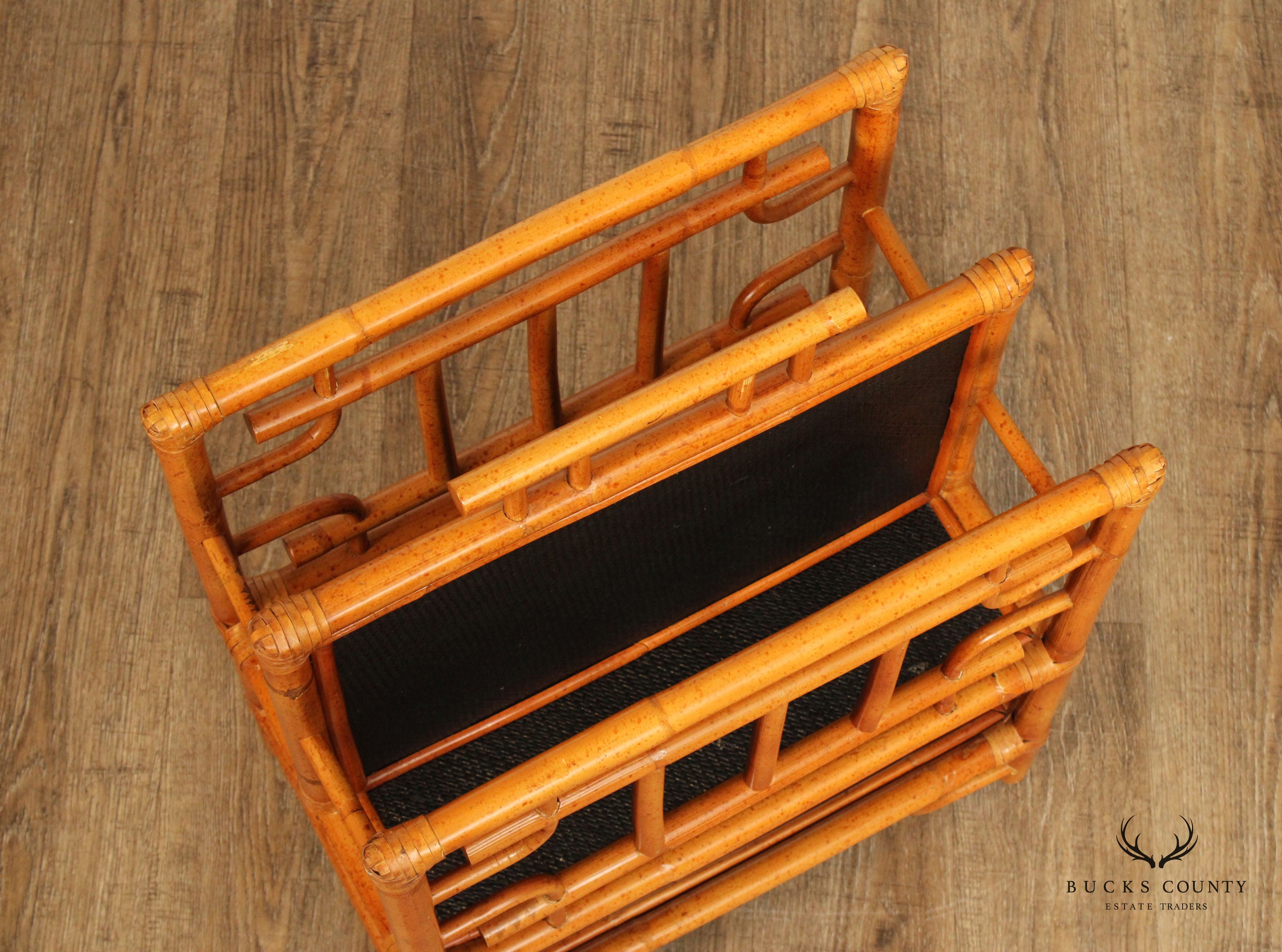 Vintage Chinese Stye Bamboo Magazine Rack