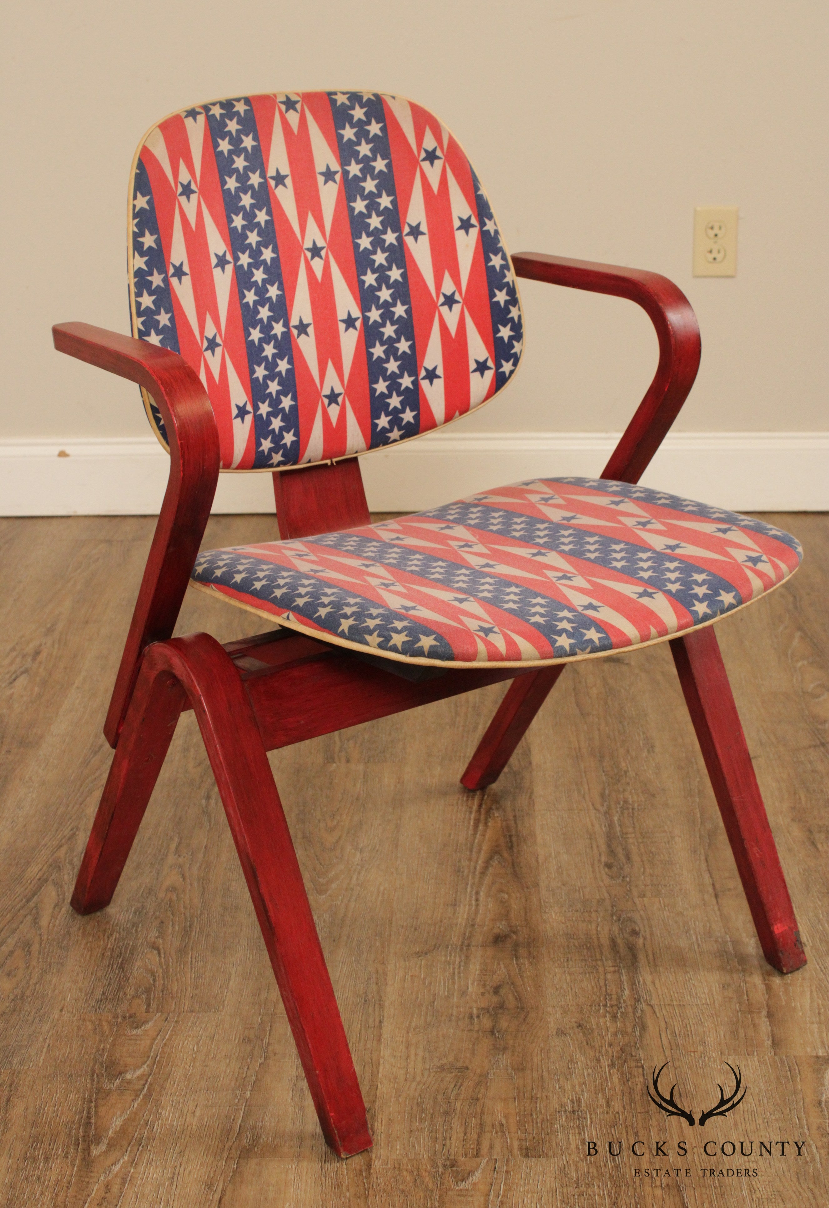 Thonet Mid Century Modern Bentwood Patriotic Armchair