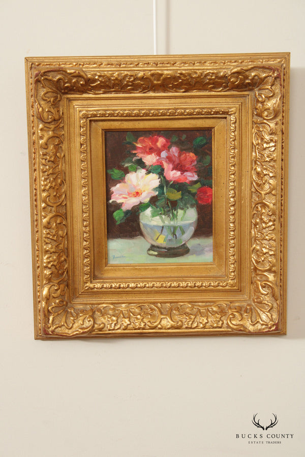 Contemporary Floral Still Life Oil Painting, Signed 'Franklin'