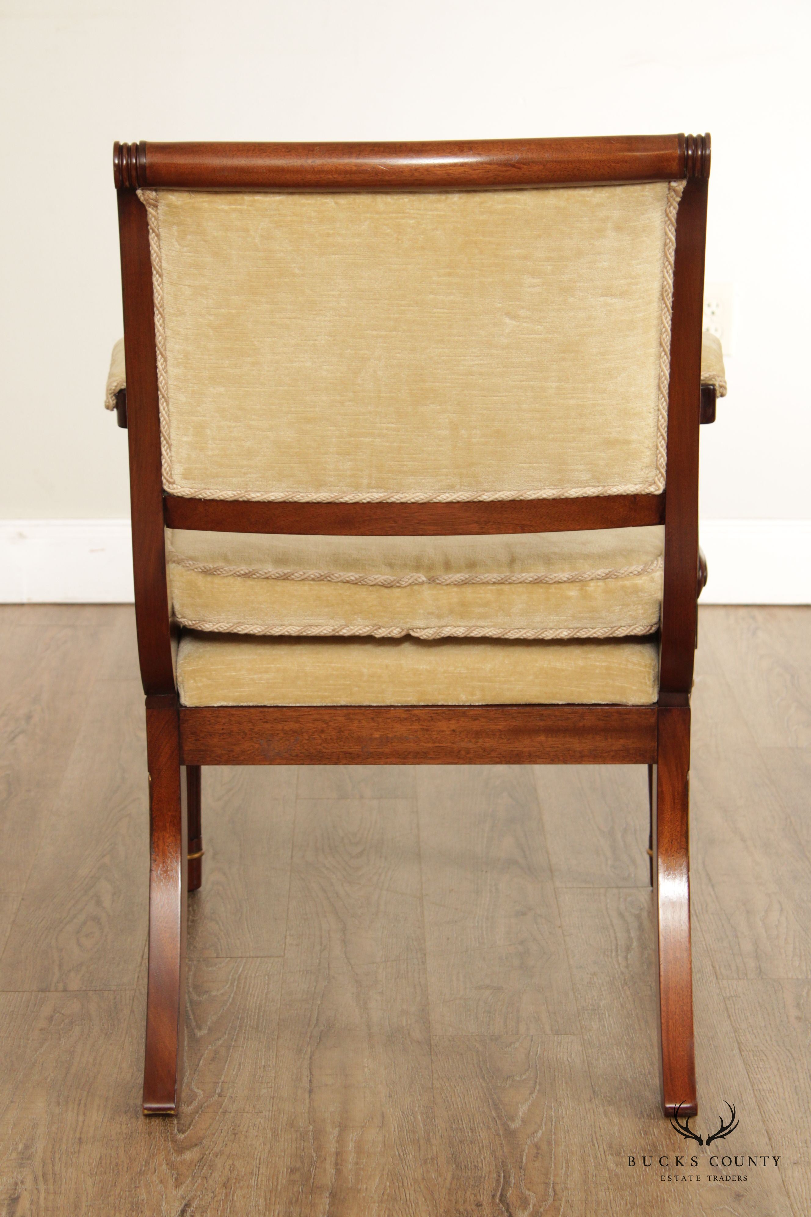 Smith & Watson Regency Style Mahogany and Parcel Gilt Armchair