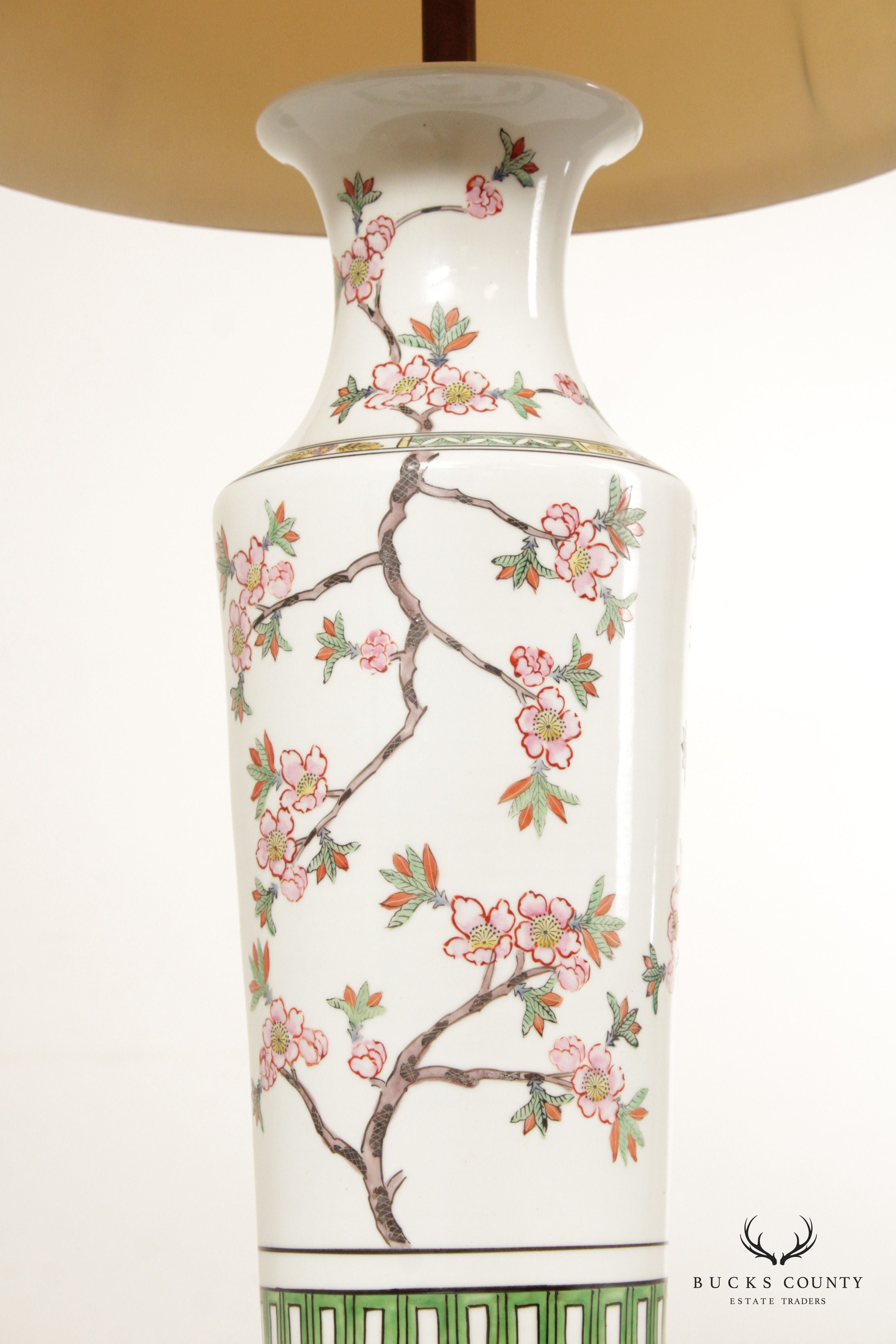 Chinese Pair Famille-Rose Porcelain Table Lamps