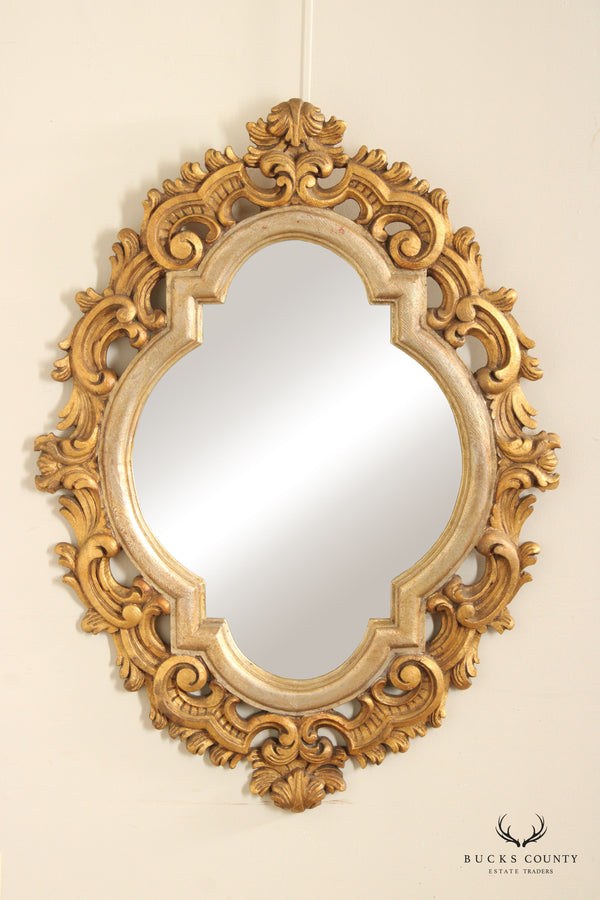 Spanish Revival Style Carved Gilt Large Wall Mirror