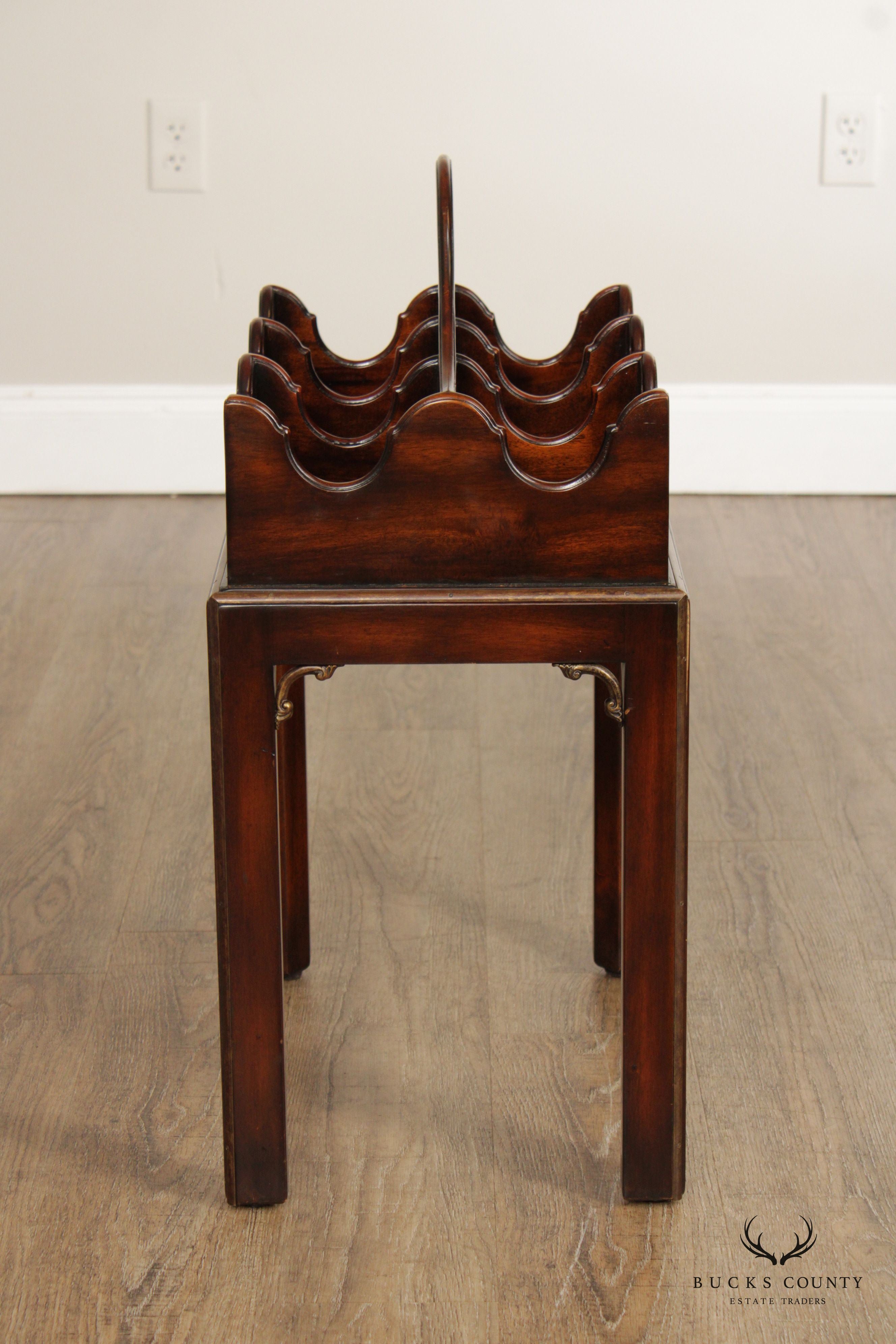 Maitland Smith Georgian Style Mahogany Six-Bottle Stand