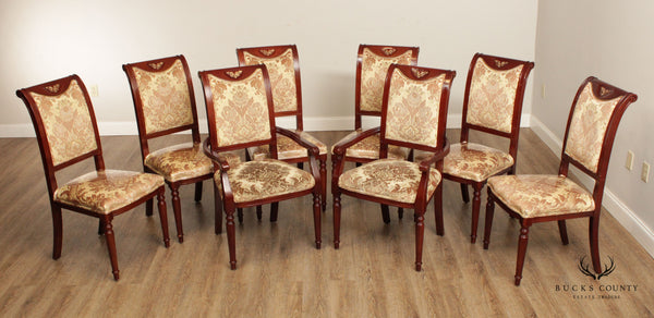 French Empire Style Parcel Gilt Set Eight Dining Chairs