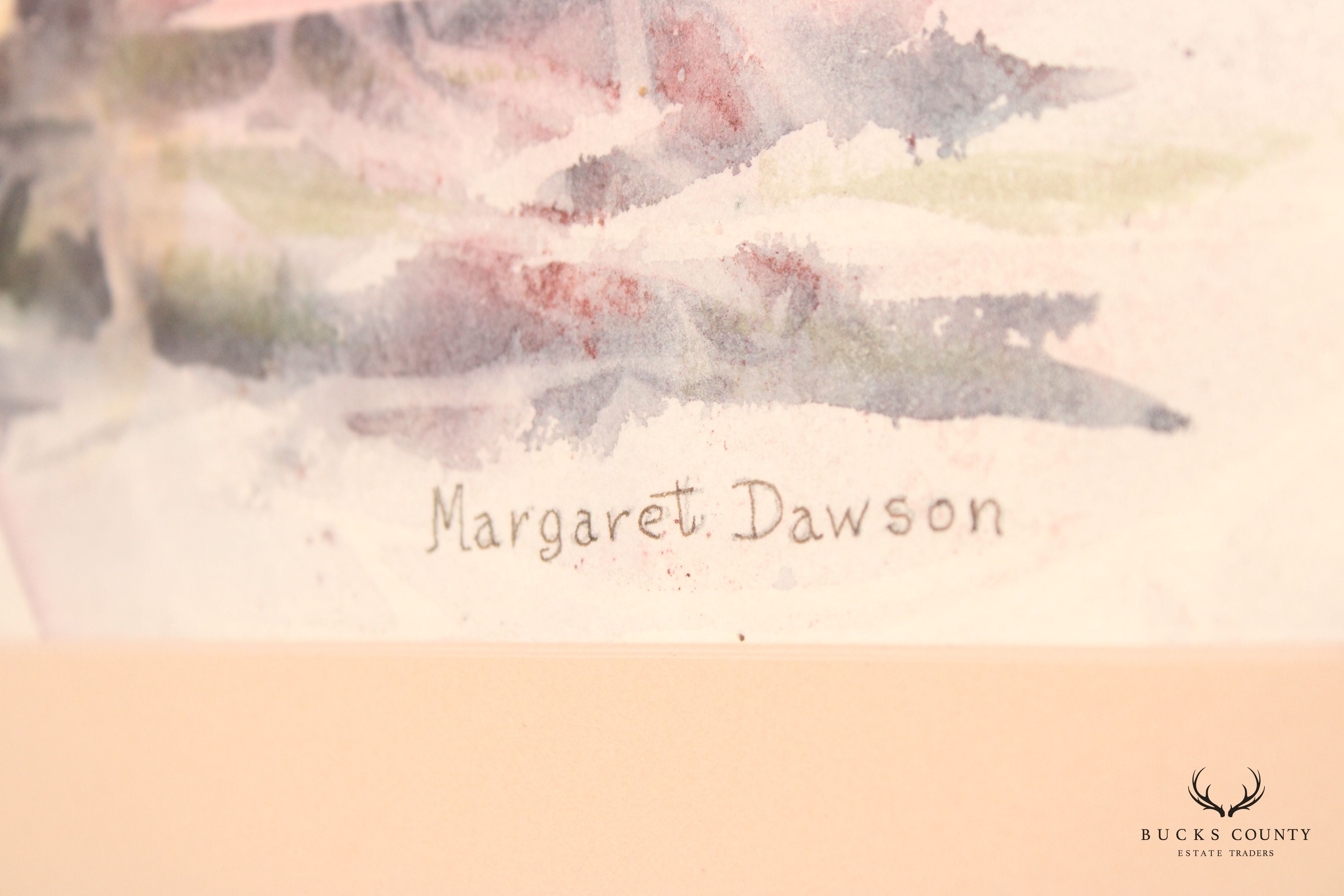 Modern Abstract Cityscape Watercolor Painting by Margaret Dawson