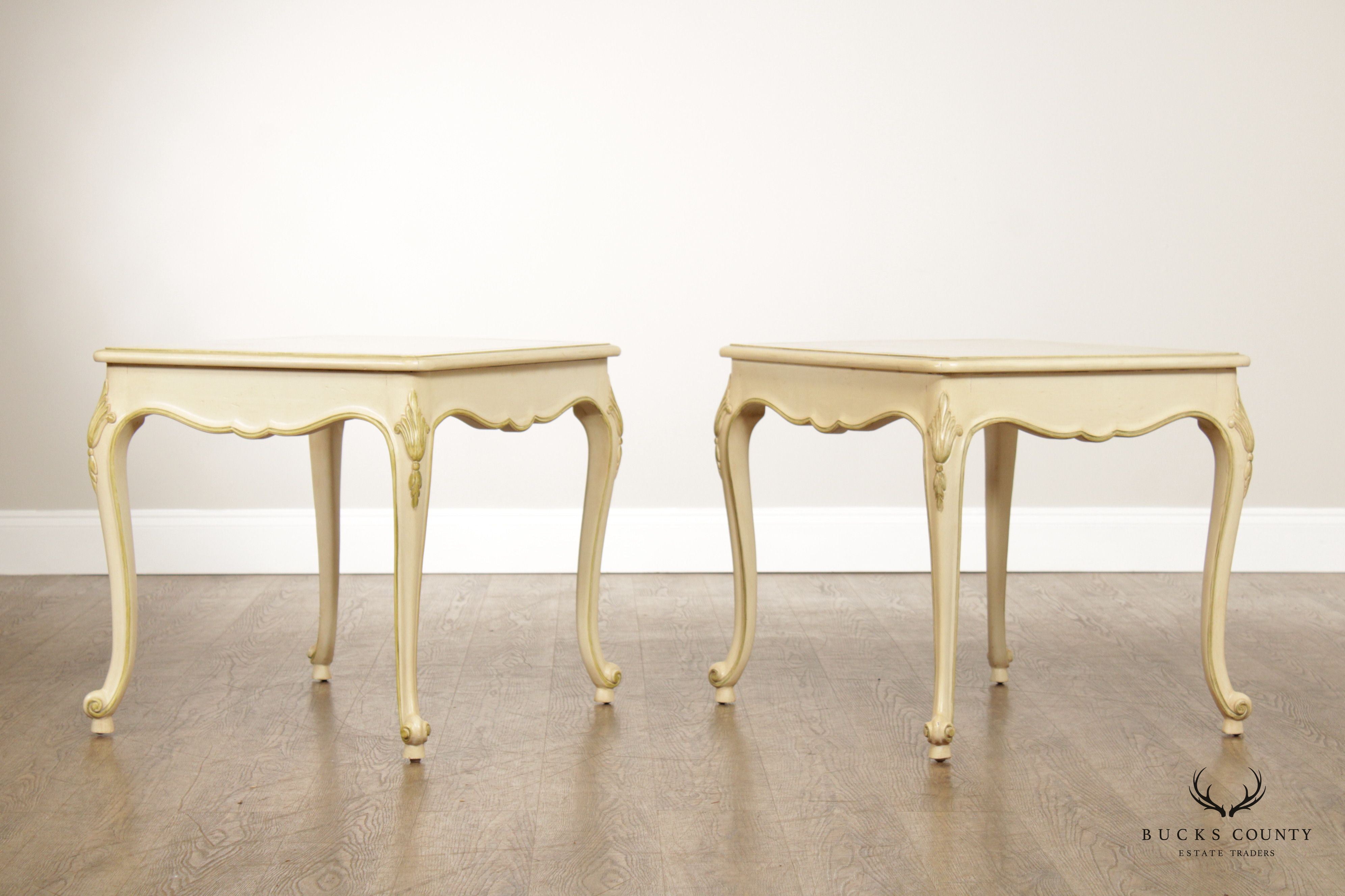 French Louis XV Style Vintage Painted End Tables