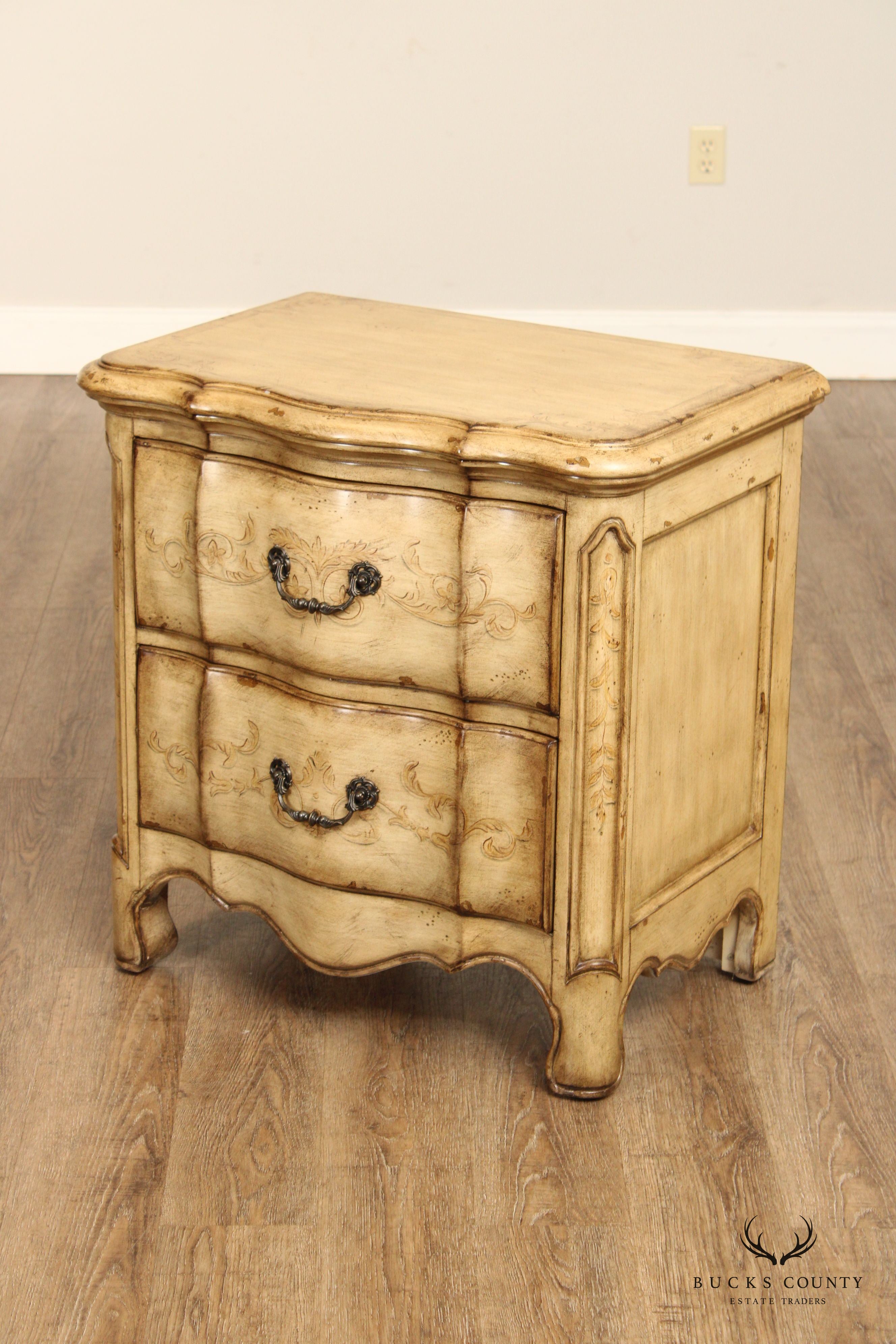 Artistica French Provincial Style Distress Painted Two-Drawer Nightstand