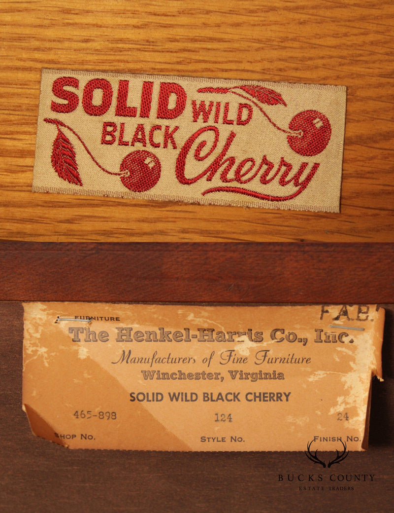 Henkel Harris Chippendale Style Black Cherry Long Dresser