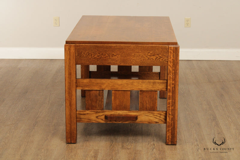 Antique Mission Oak Writing Desk or Library Table