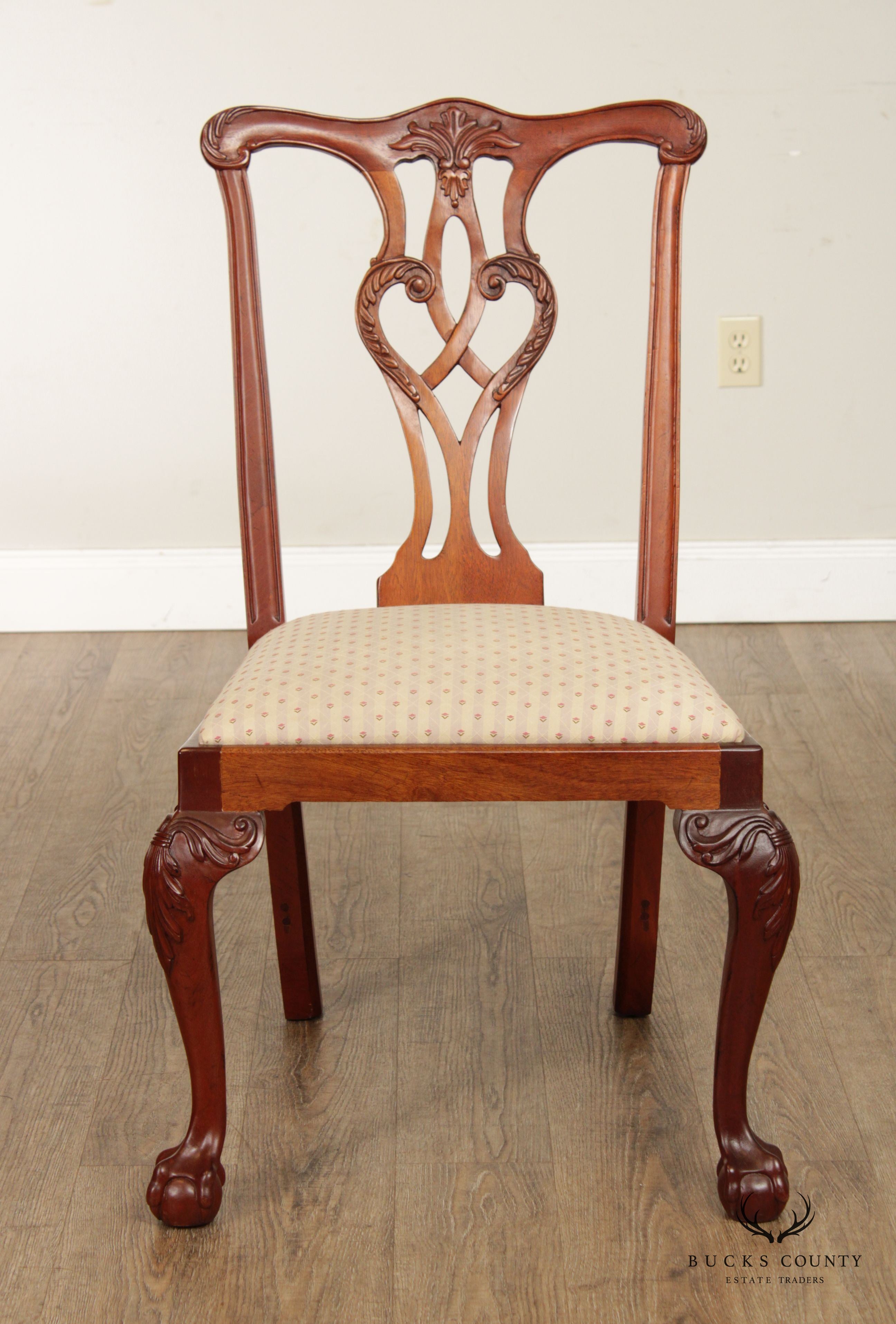 Craftique Chippendale Style Mahogany Side Chair