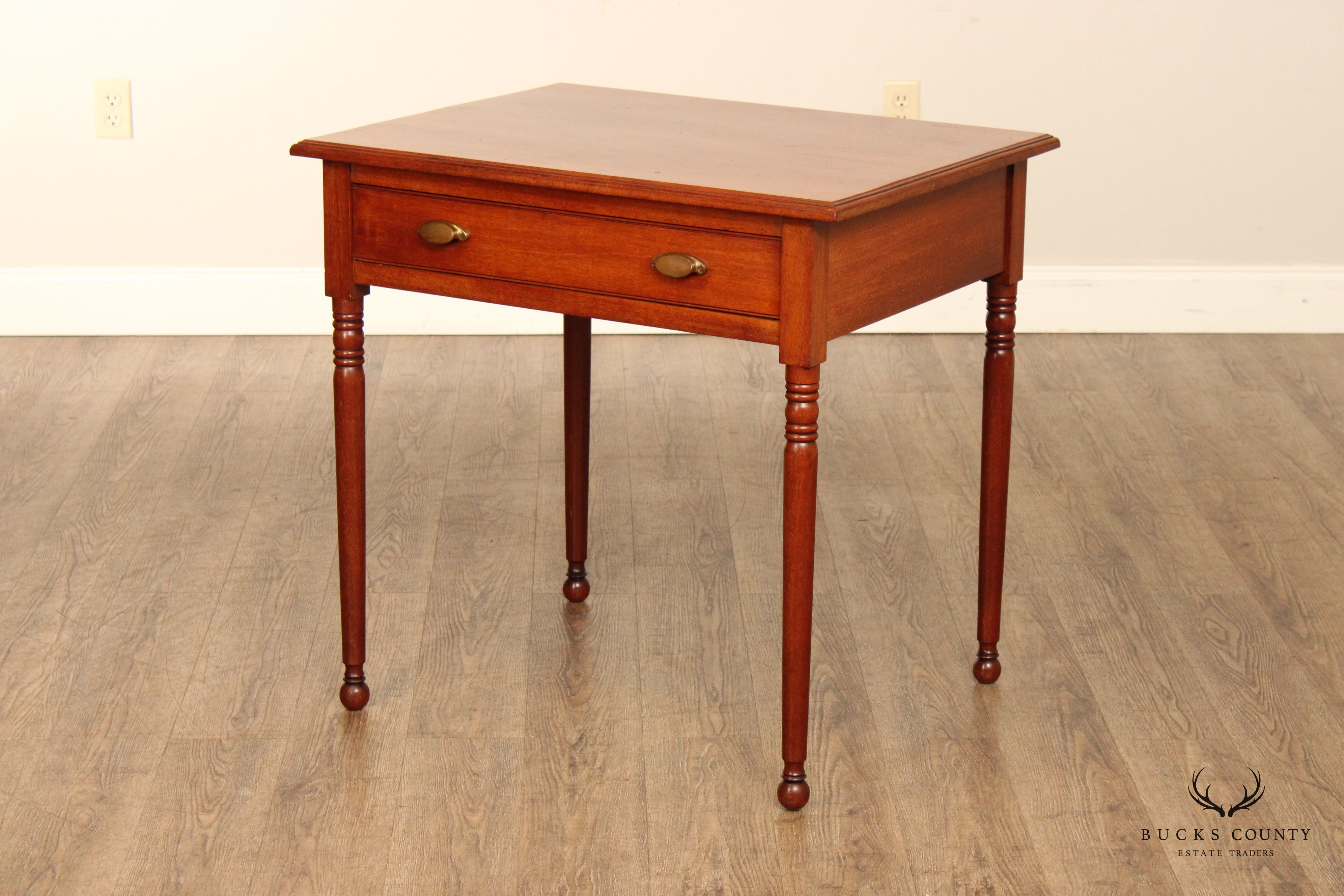 Sheraton Style Antique Mahogany  One-Drawer Writing or Side Table