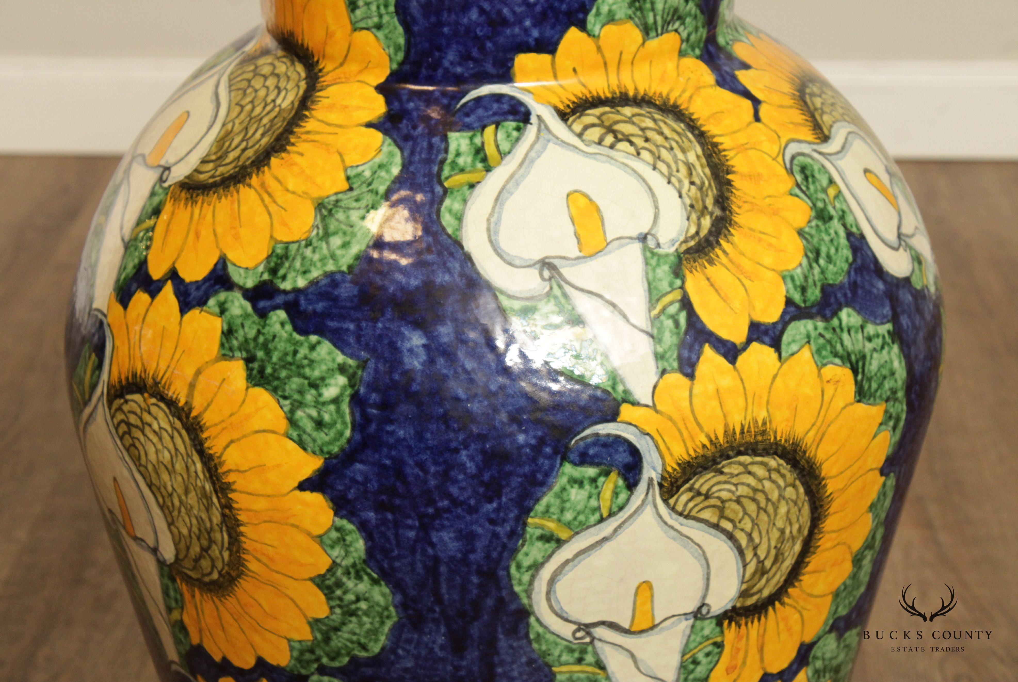 Hand Painted Mexican Pottery Ginger Jar or Urn