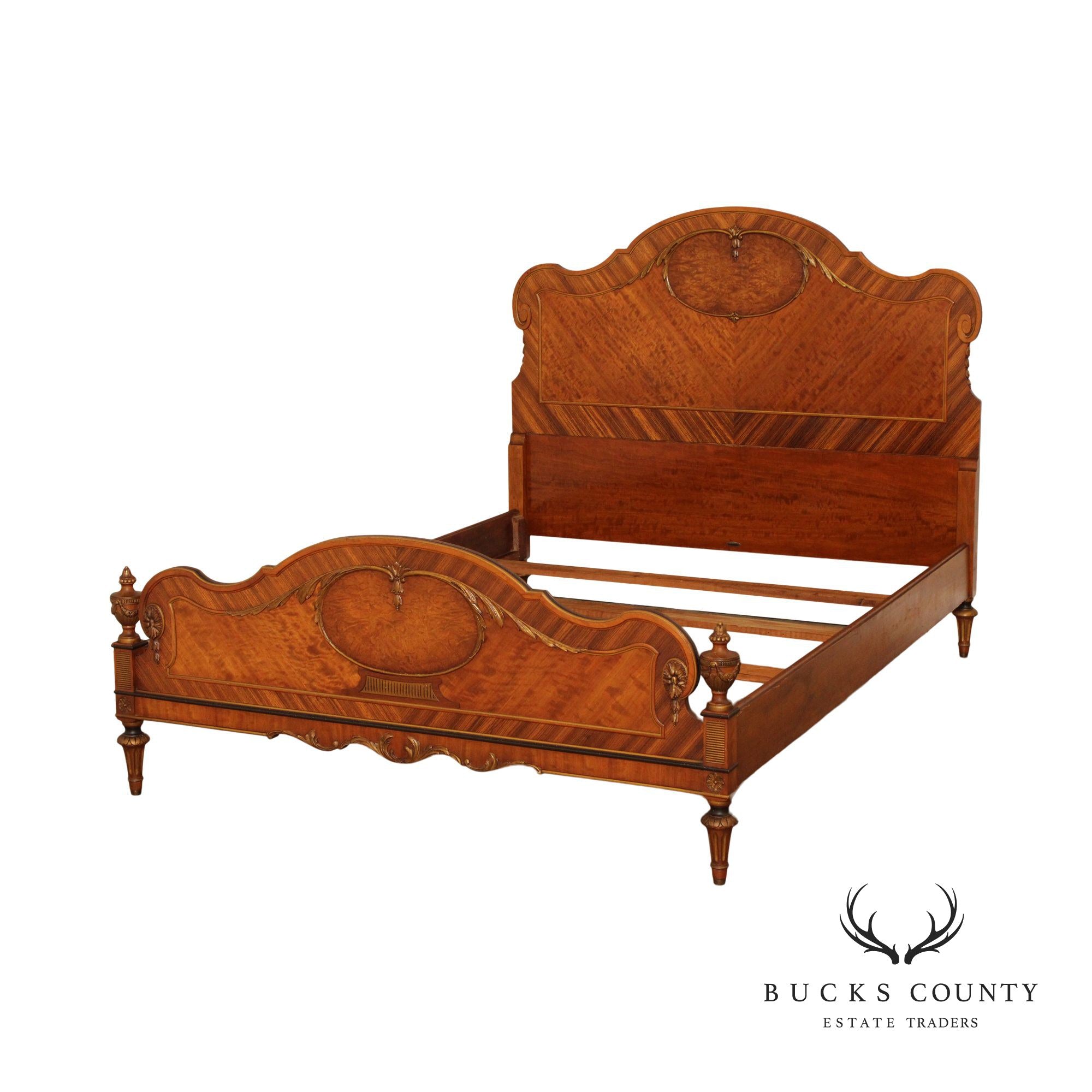 1930's French Louis XVI Style Satinwood Full Size Bed