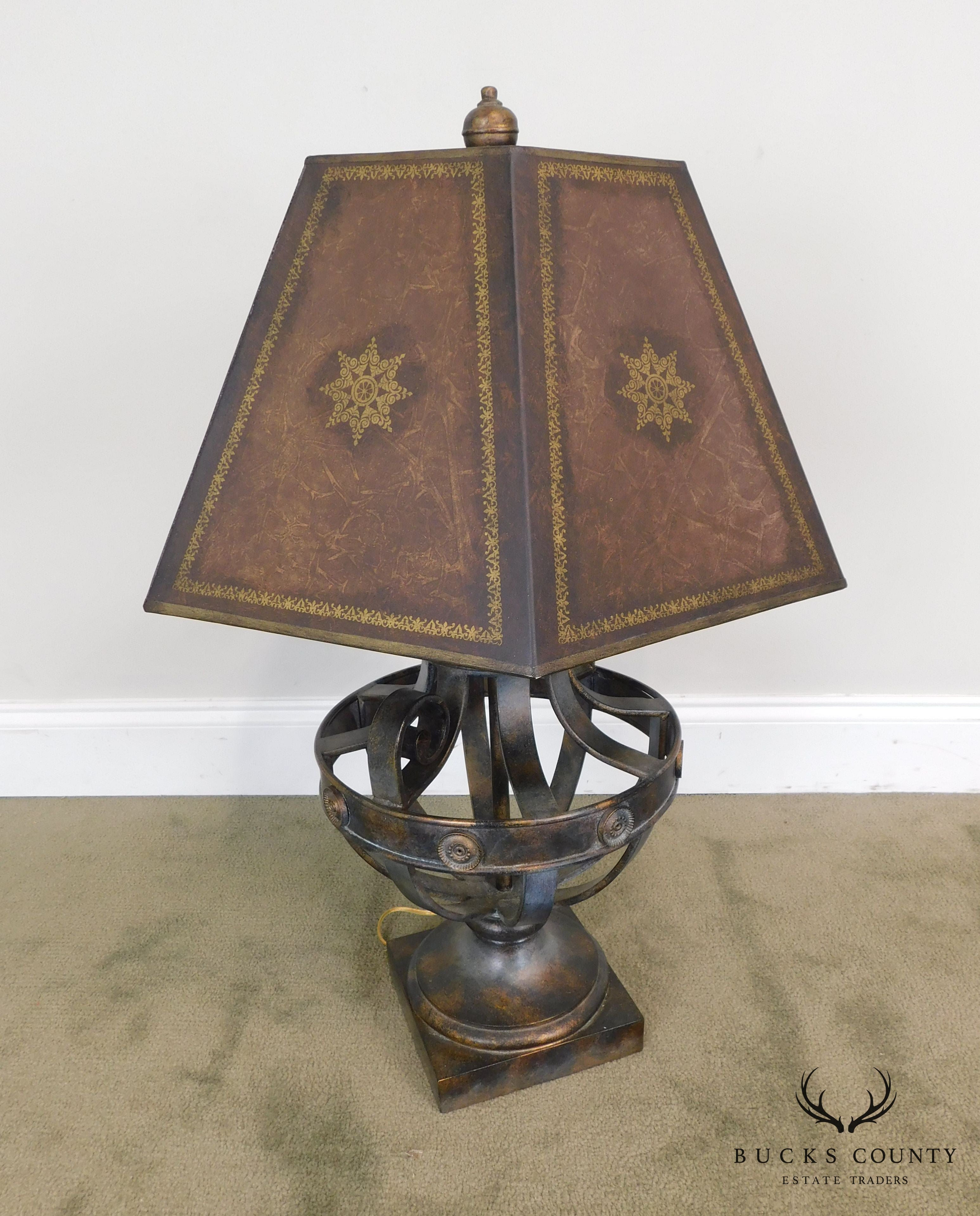 Regency Style Metal Table Lamp Possibly Maitland Smith