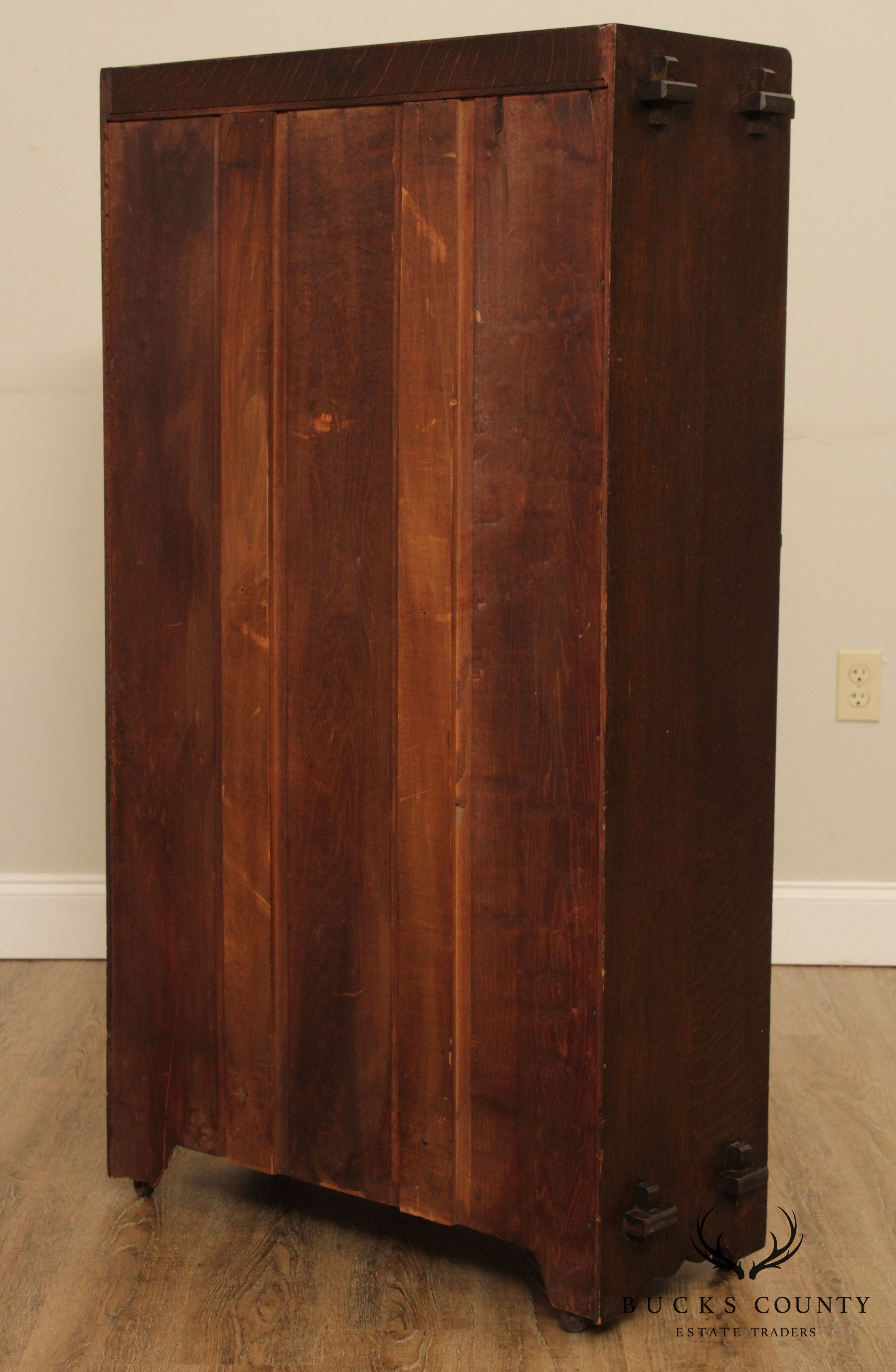 Antique Mission Oak Single Door Bookcase