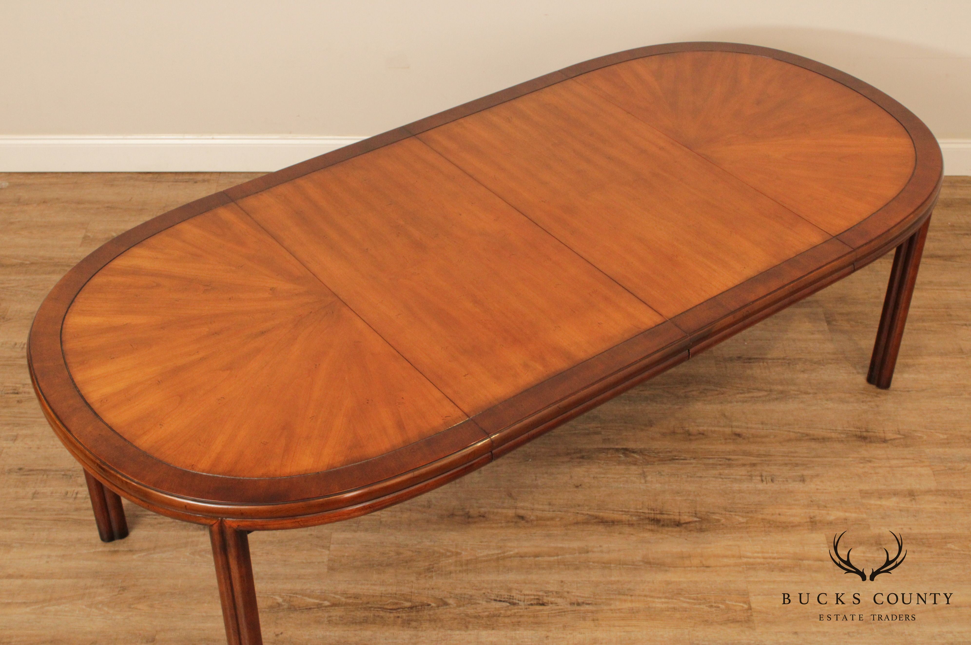 Drexel Tai Ming Oval Sunburst 2 Tone Vintage Dining Table