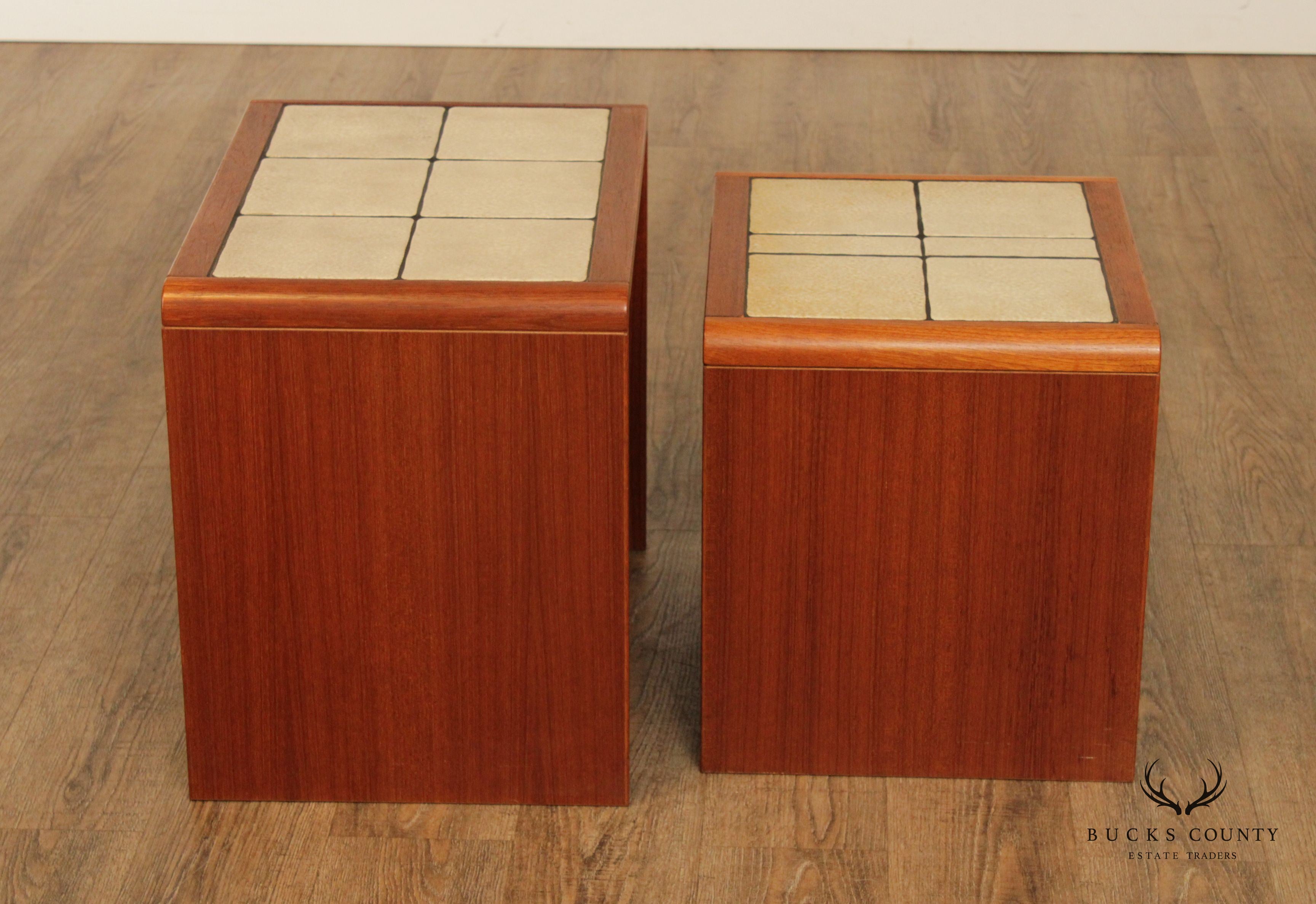 Mid Century Danish Modern Pair of Teak Nesting Tables