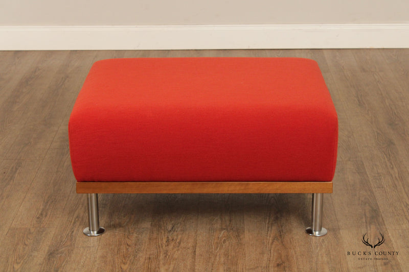 Mid Century Modern Style Pair of Upholstered Ottomans