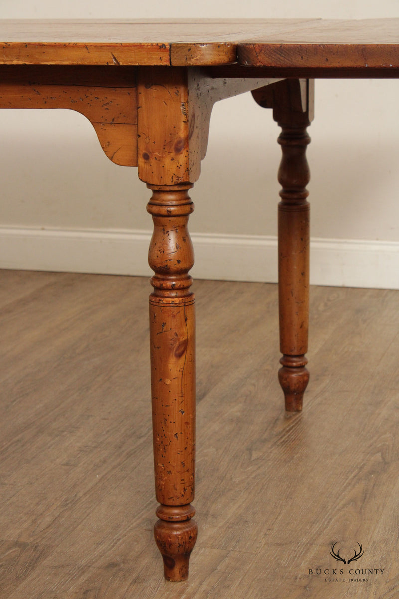 Farmhouse Style Rustic Pine Extendable Dining Table Bucks County Estate Traders