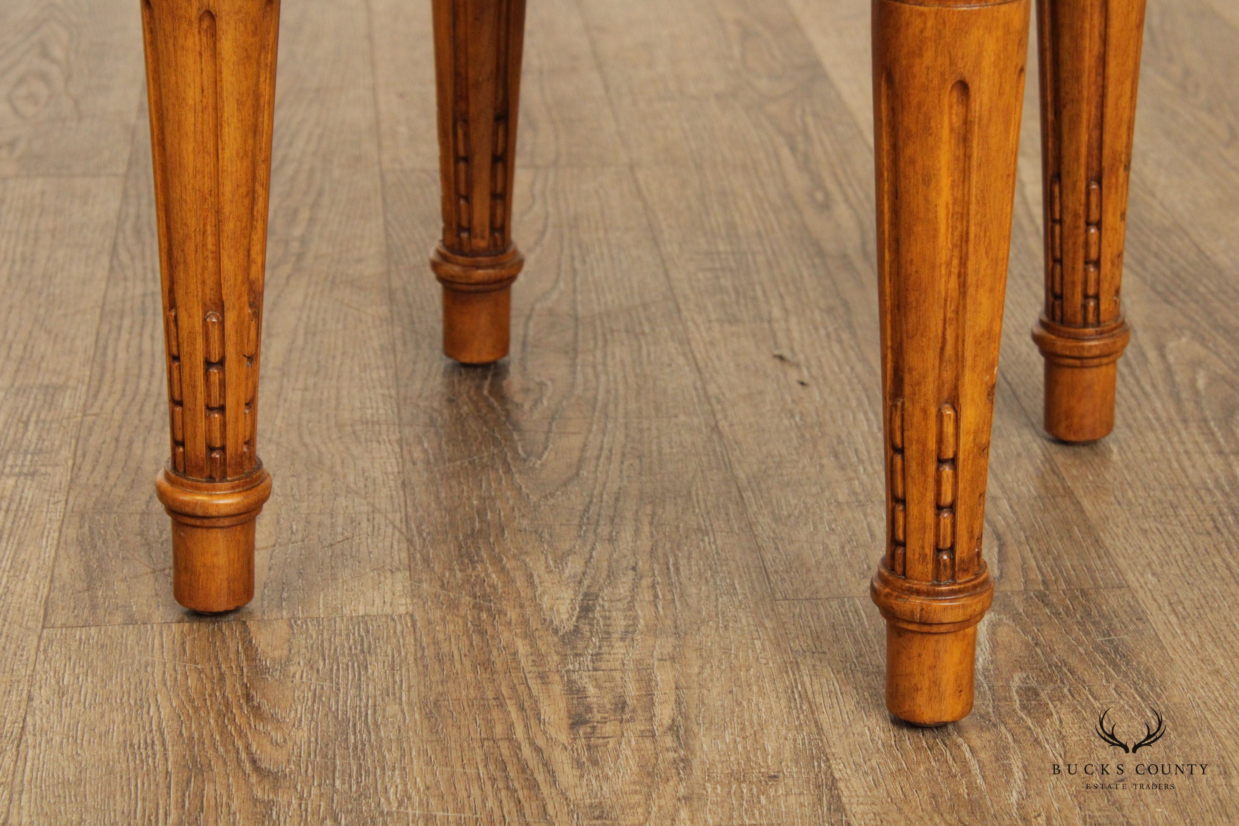 French Louis XVI Style Round Carved Stool