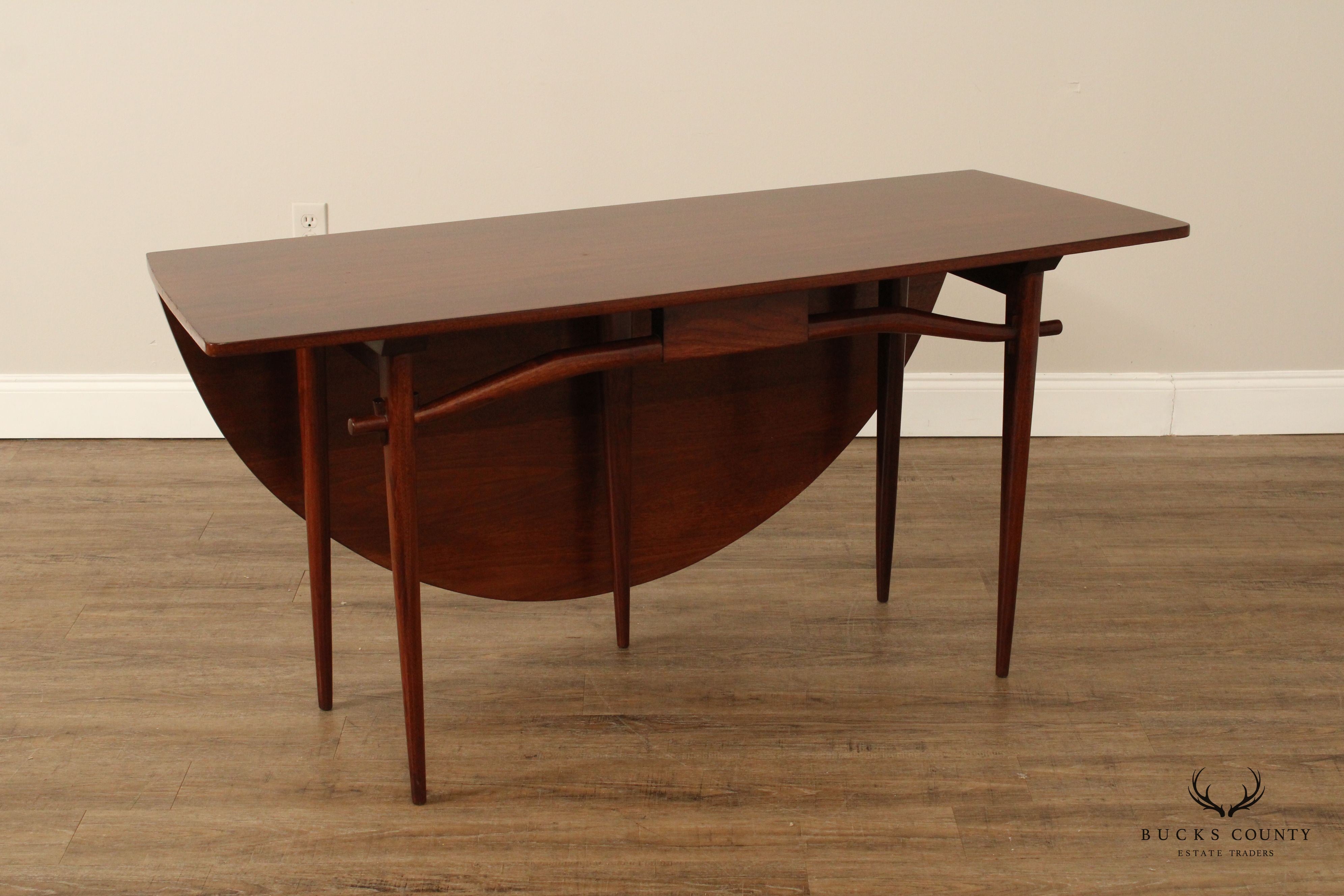 Nakashima for Widdicomb Mid Century Modern Drop-Leaf Walnut Dining Table