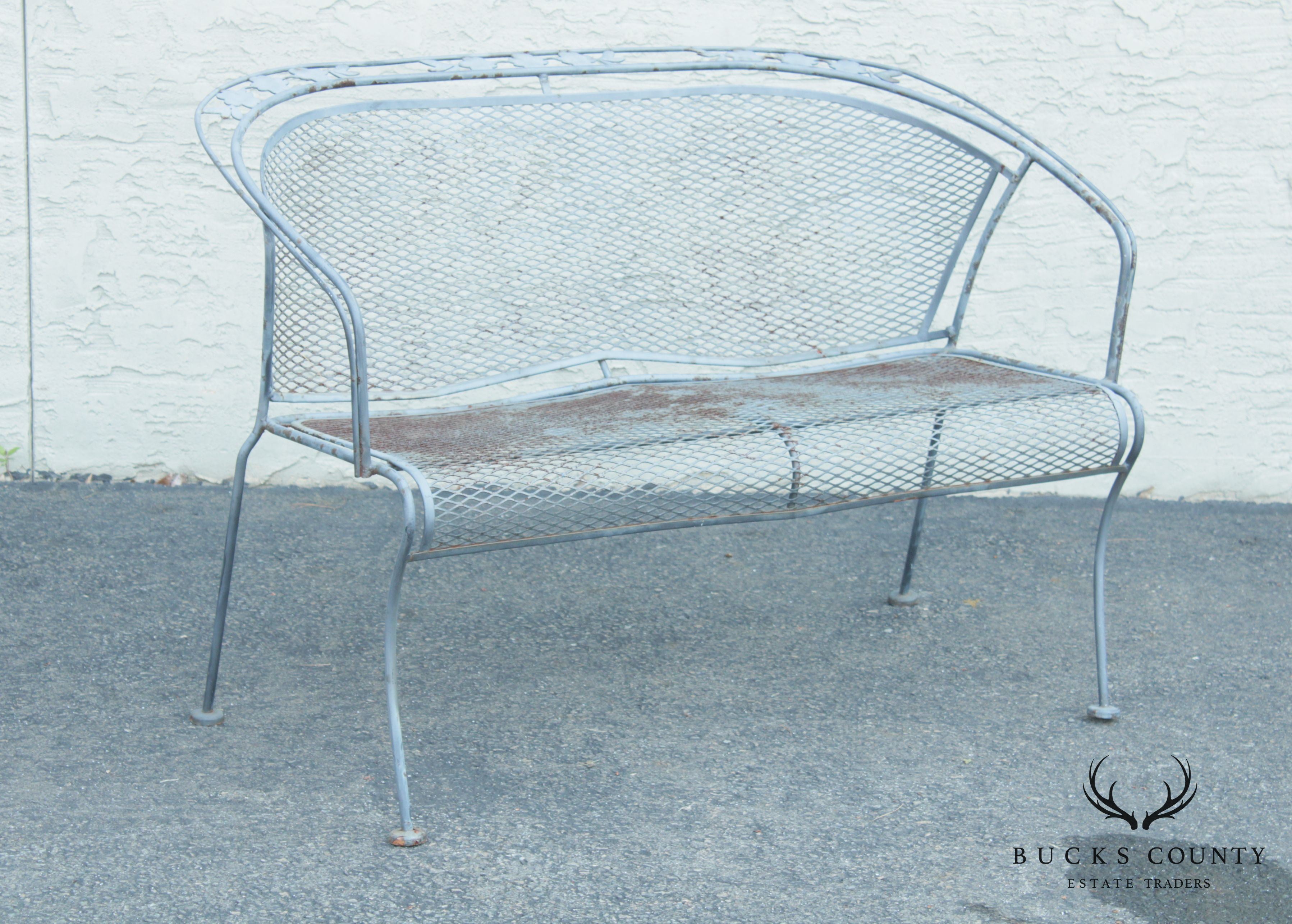 Vintage Wrought Iron Patio, Garden Bench