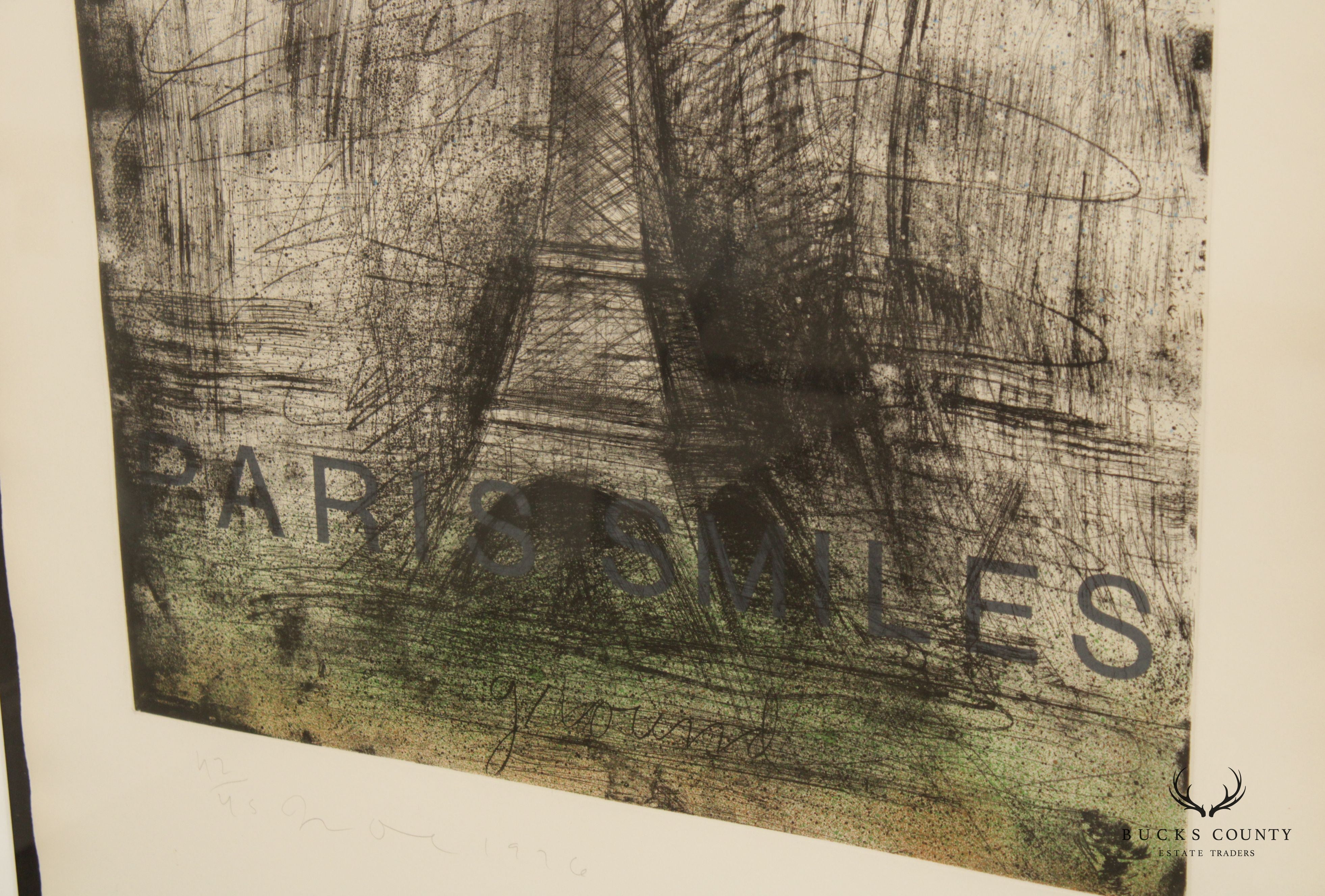 Jim Dine 'Paris Smiles' and 'Paris smiles in Darkness'  Etchings