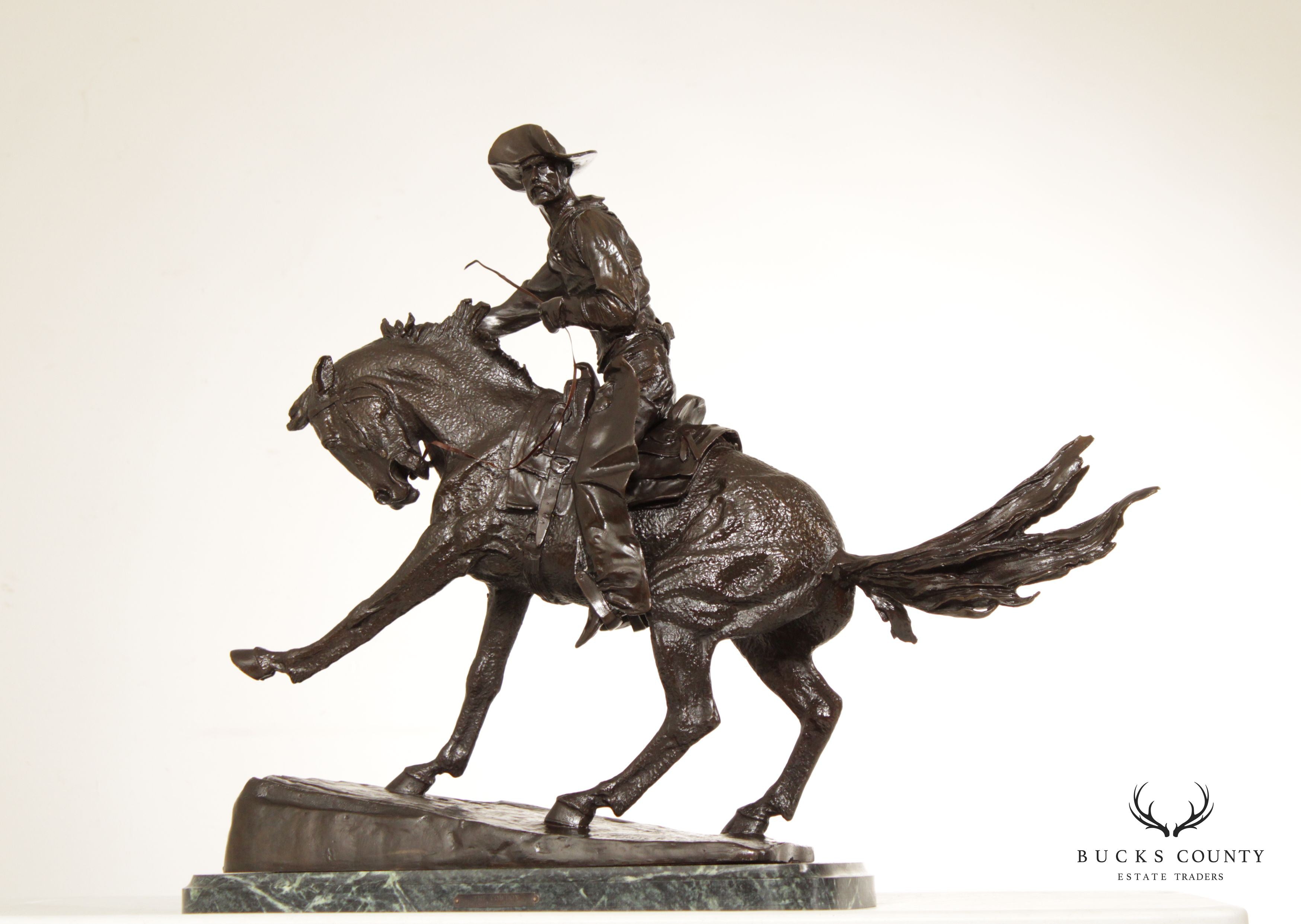 Frederick Remington 'The Cowboy' Bronze Sculpture