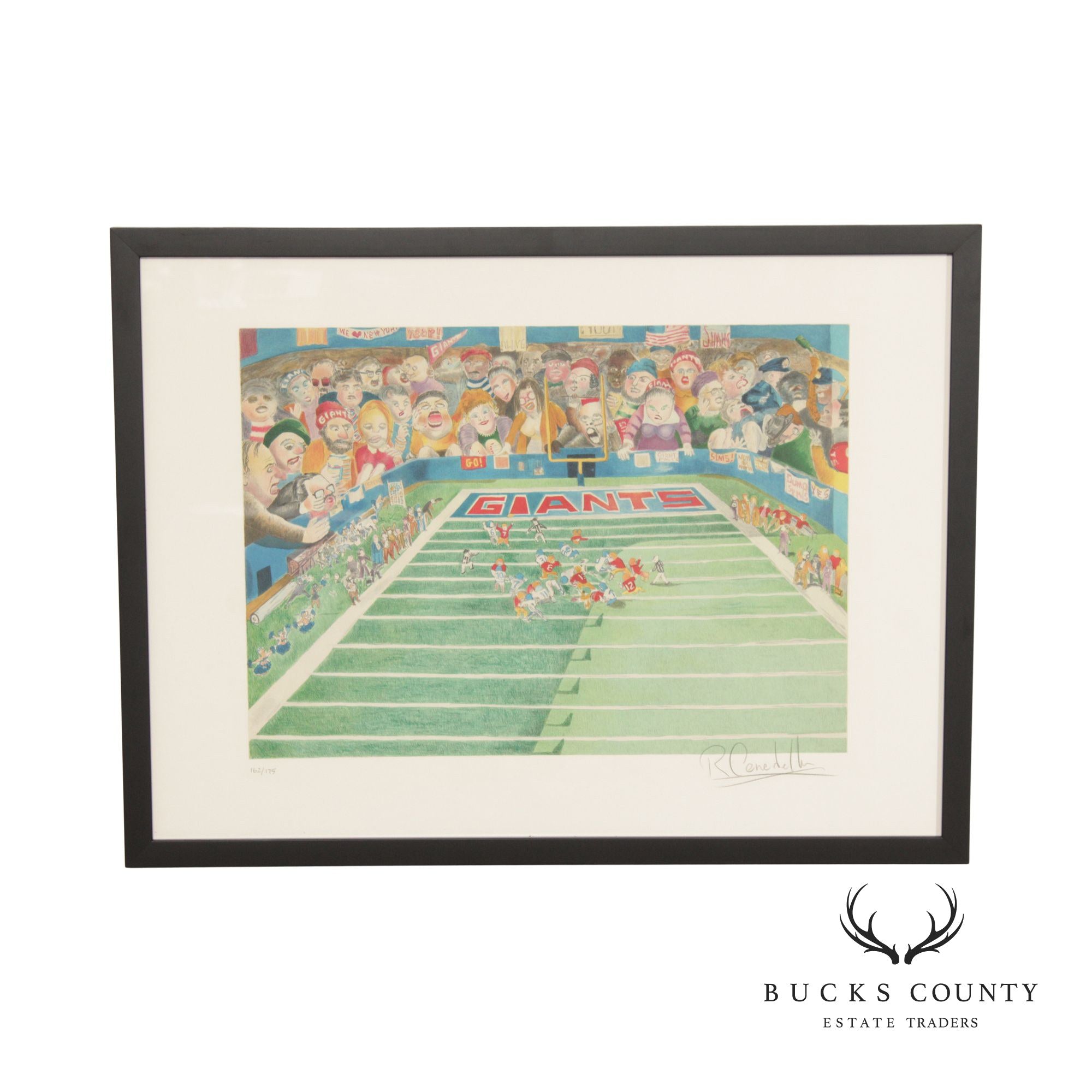 Robert Cenedella Signed Framed Lithograph, 'The Giants'