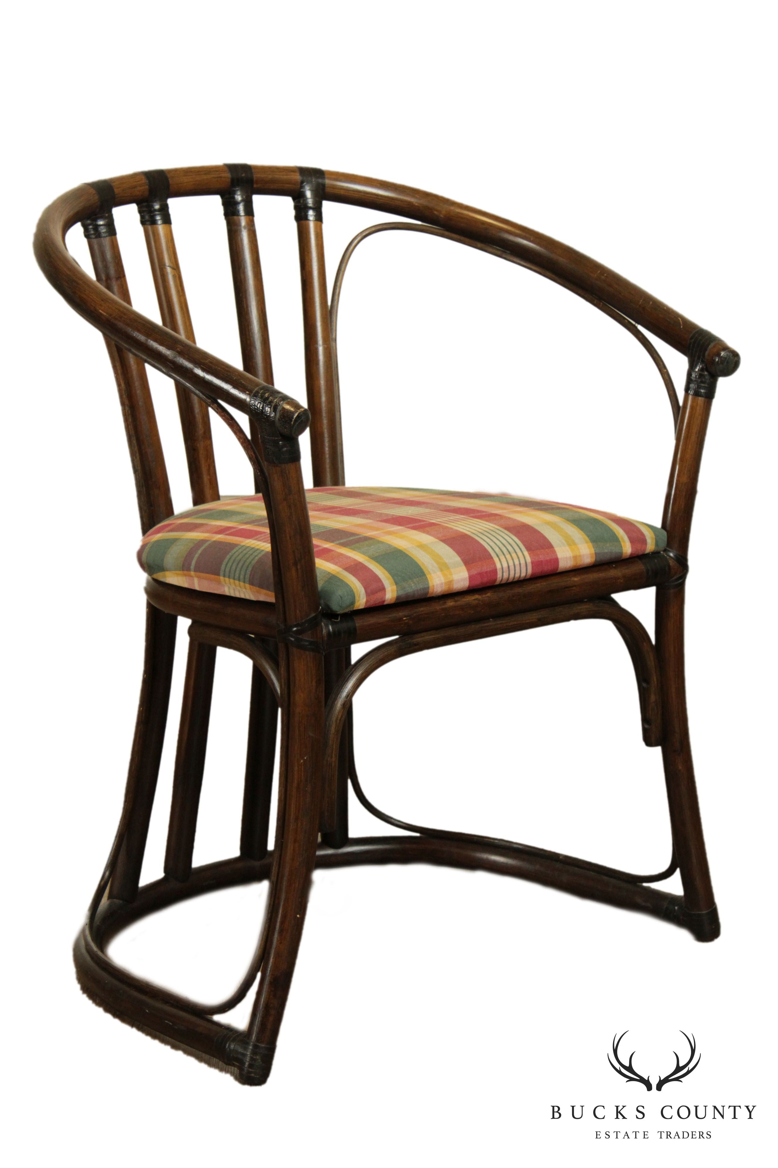 Ficks Reed Vintage Curved Back Rattan Armchair