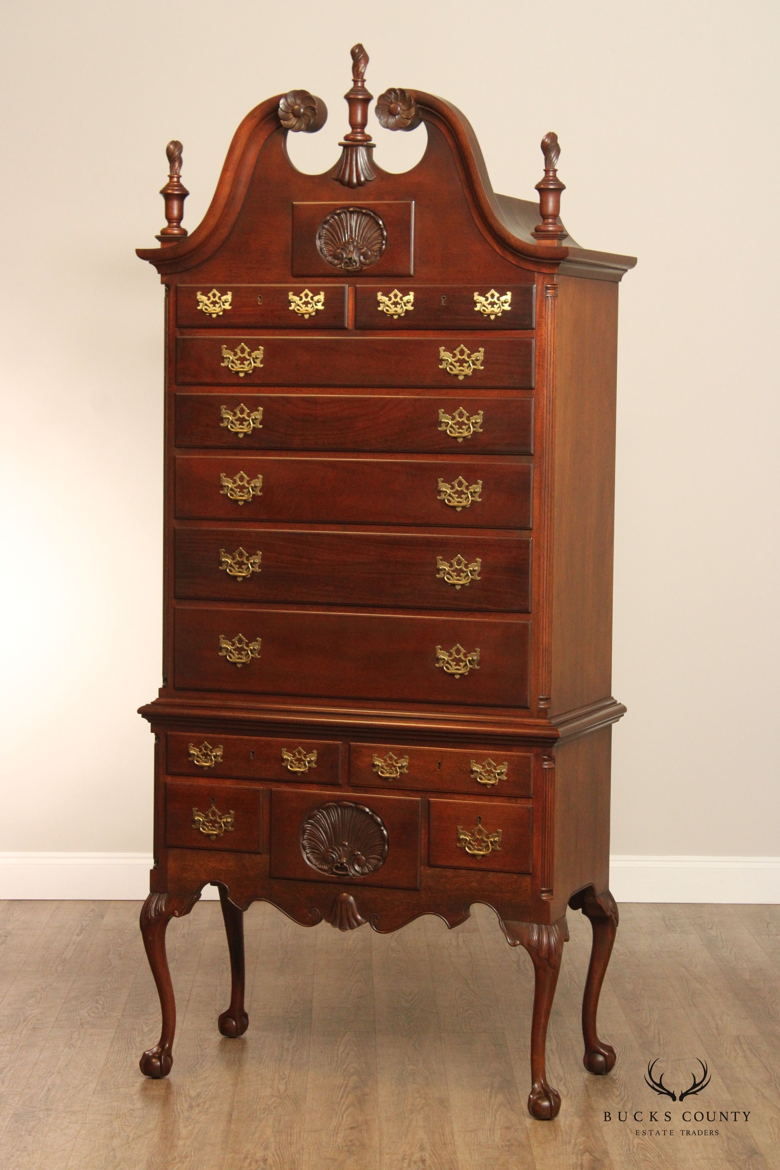 Biggs Furniture Chippendale Style Mahogany Highboy Chest