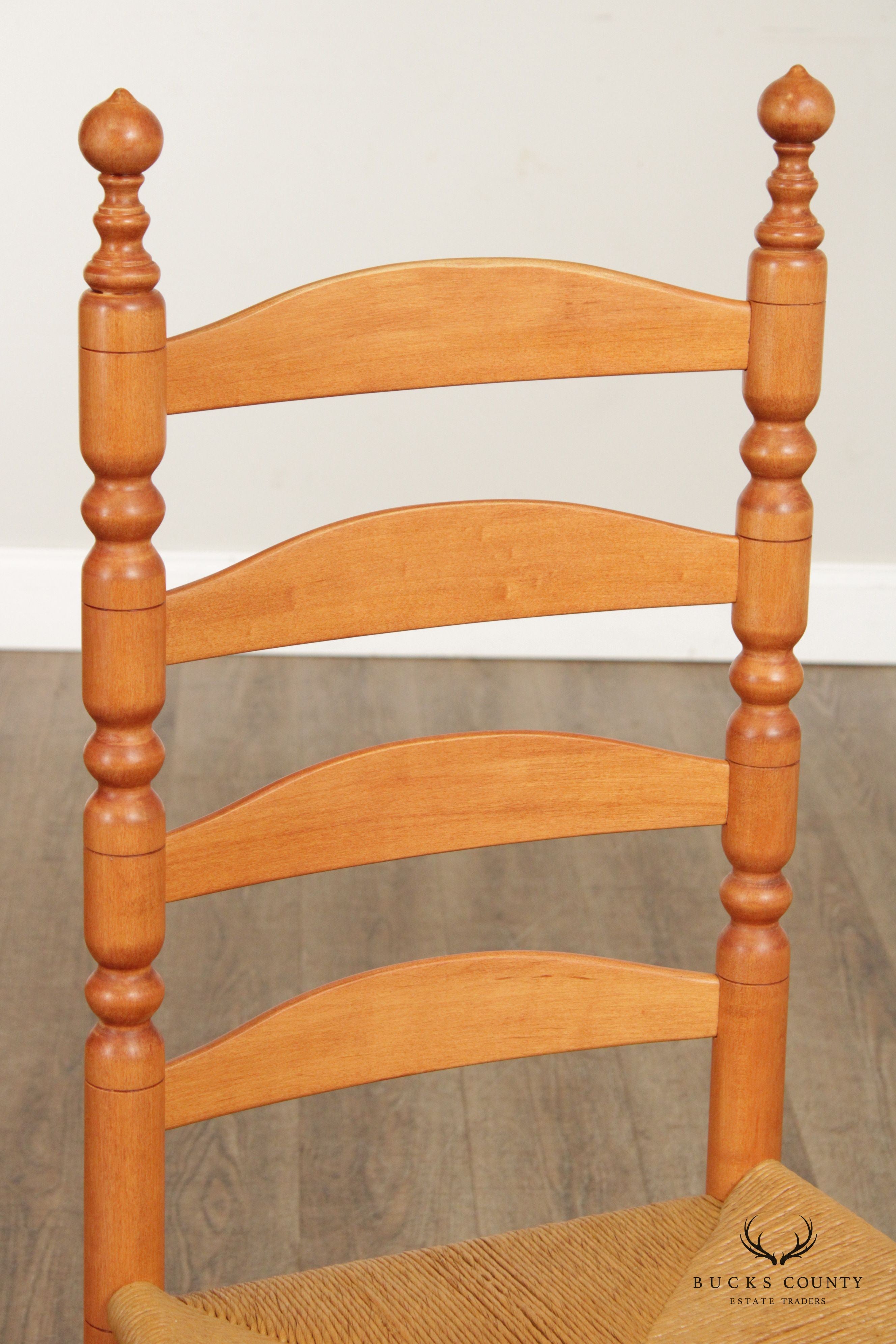 Custom Crafted Maple Ladderback Rush Seat Dining Chair