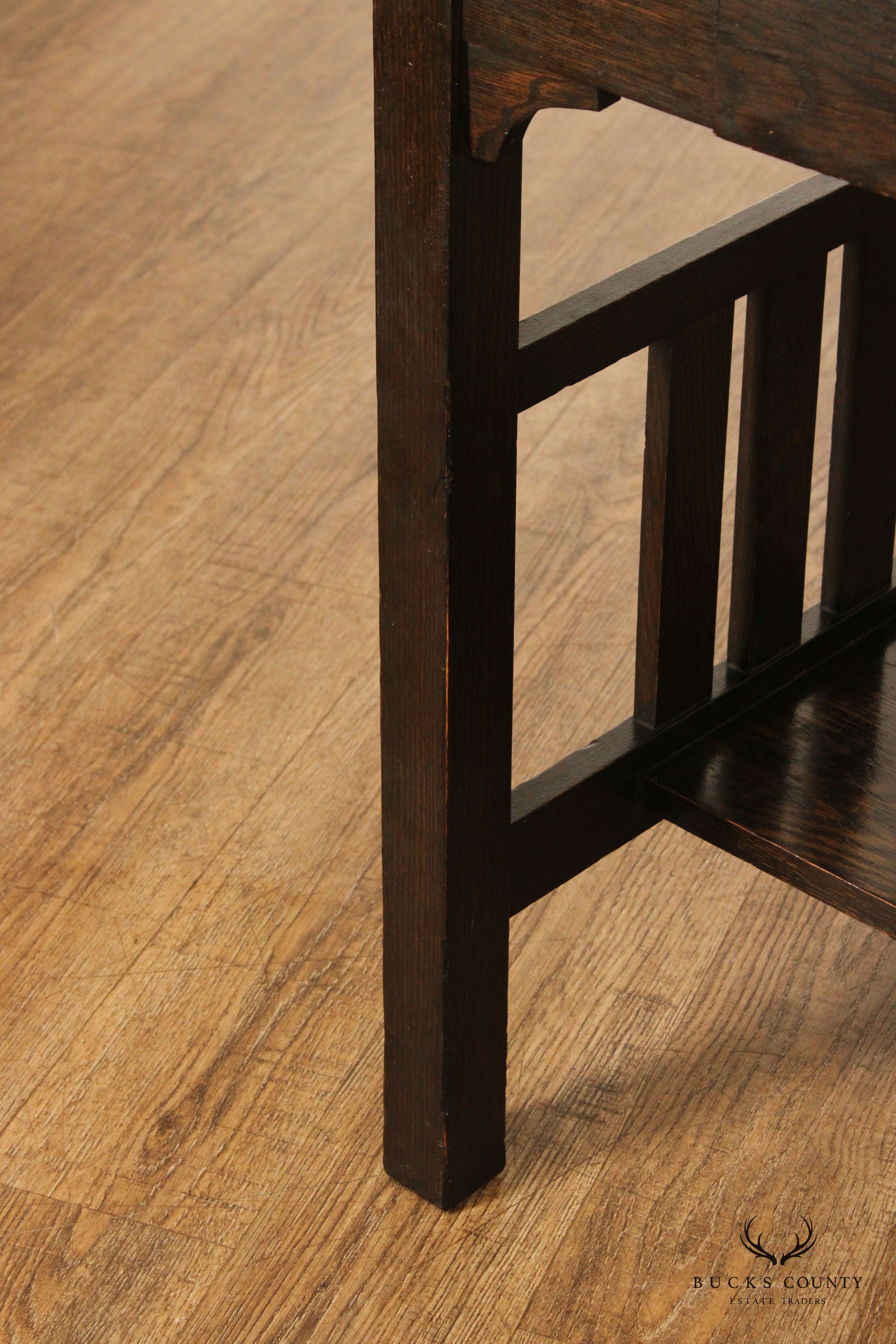 Antique Mission Oak Library Table Or Writing Desk