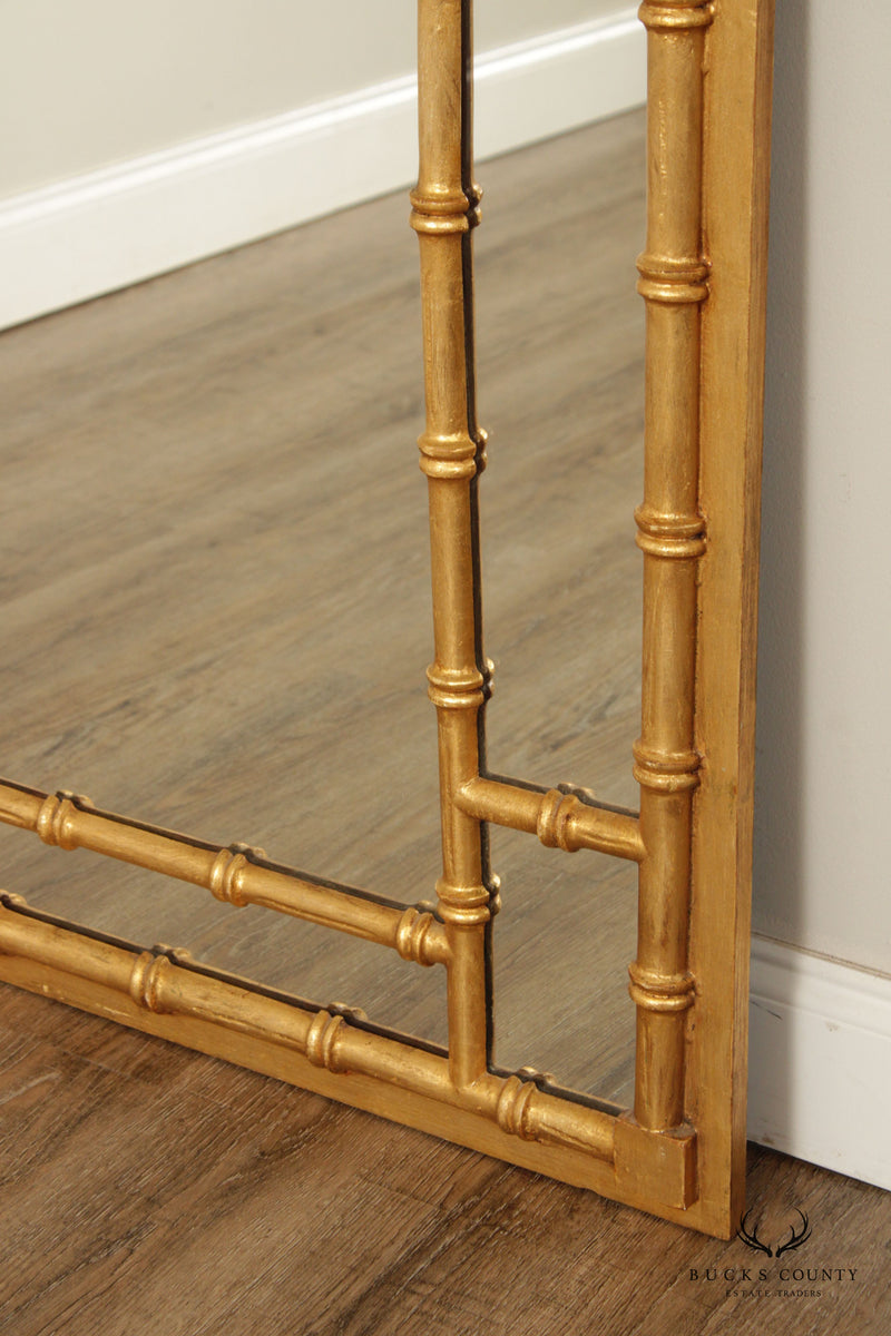 Florentia Italian Hollywood Regency Giltwood Faux Bamboo Mirror