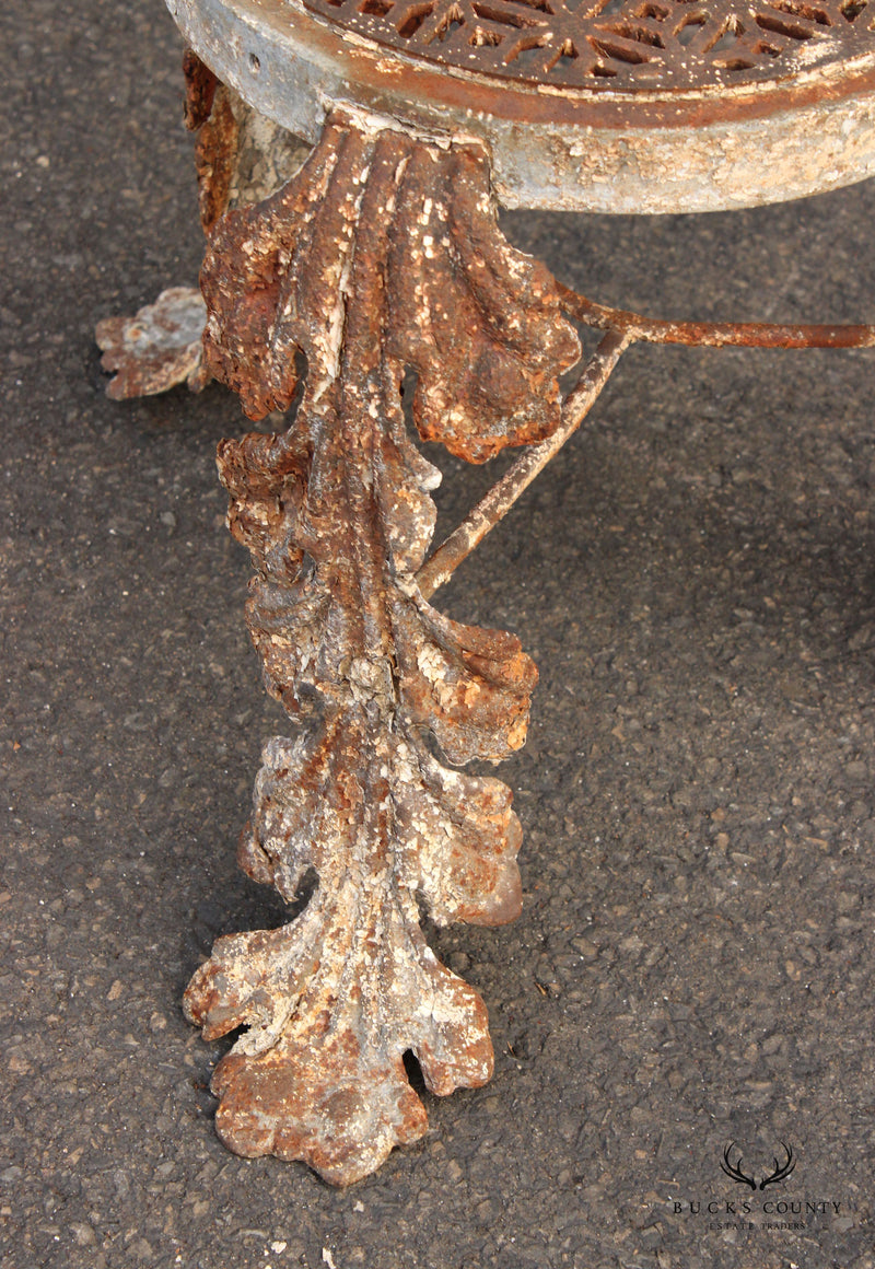 Antique Victorian Cast Iron Pair of Outdoor Patio Stools