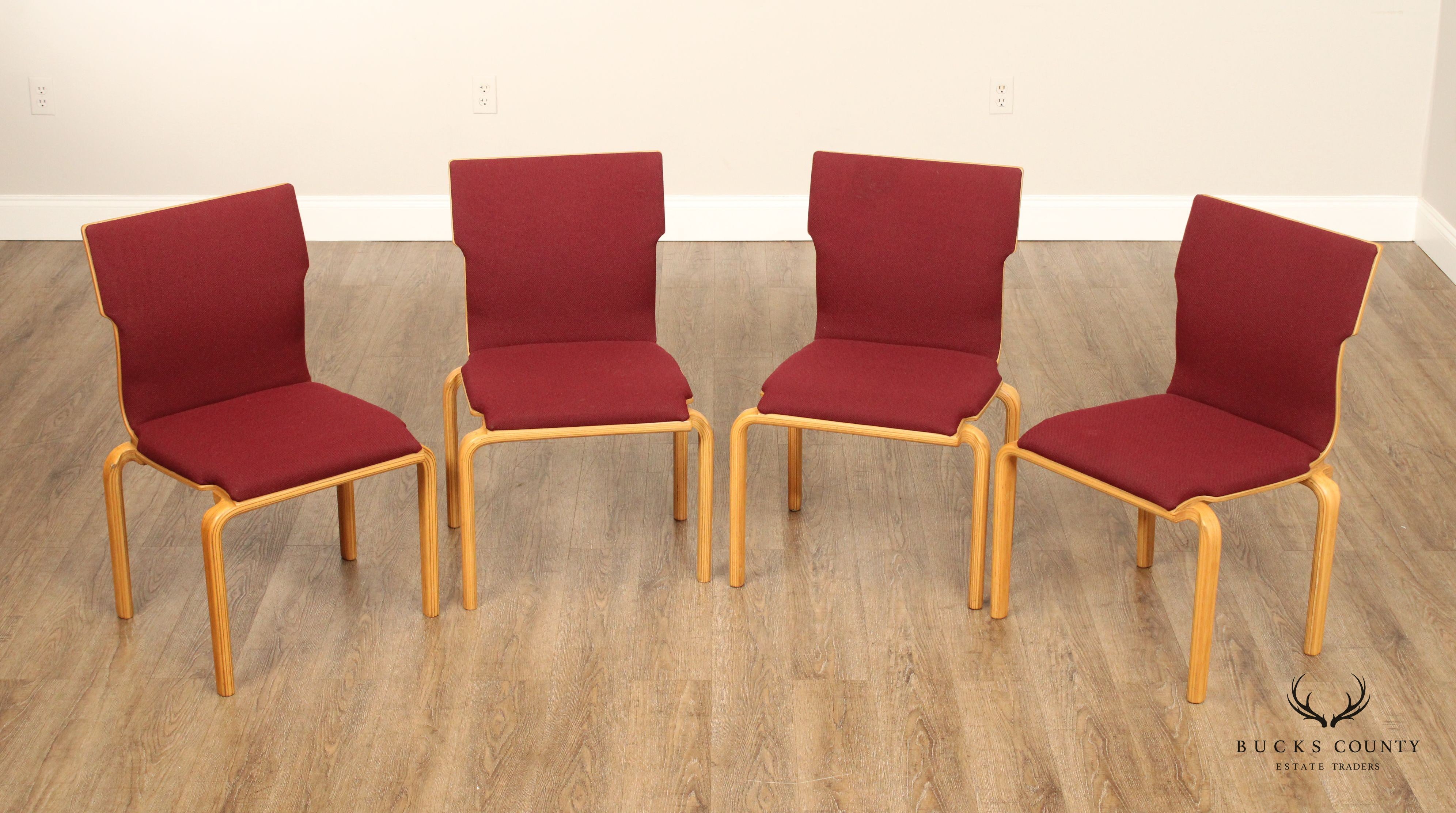 Sauder Designare International Mid Century Modern Set of Four Bentwood Chairs