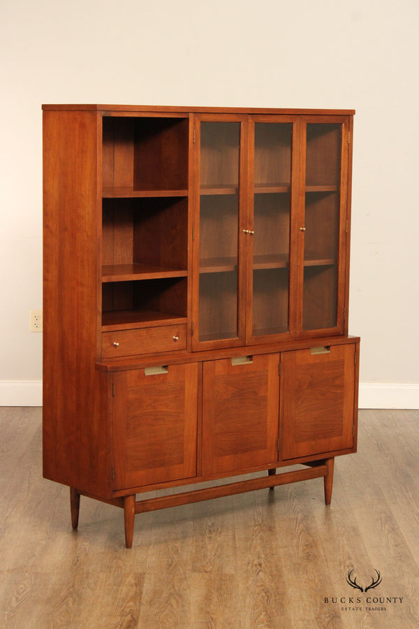 American of Martinsville Mid Century Modern Walnut Display Cabinet Bookcase