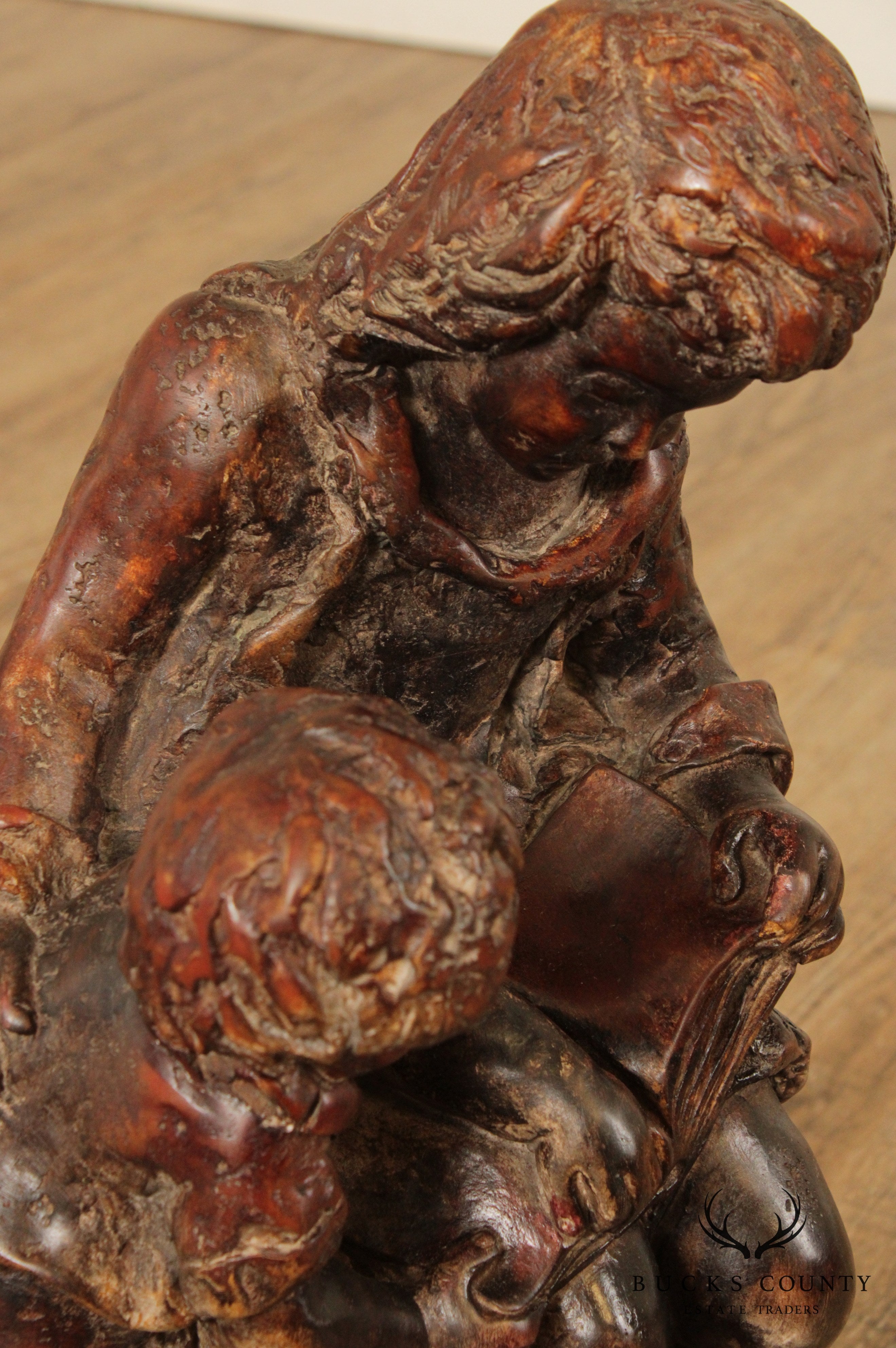 Vintage Mother and Child Reading Sculpture