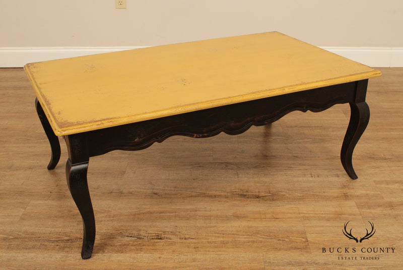 Habersham French Country Style Distressed Painted Coffee Table
