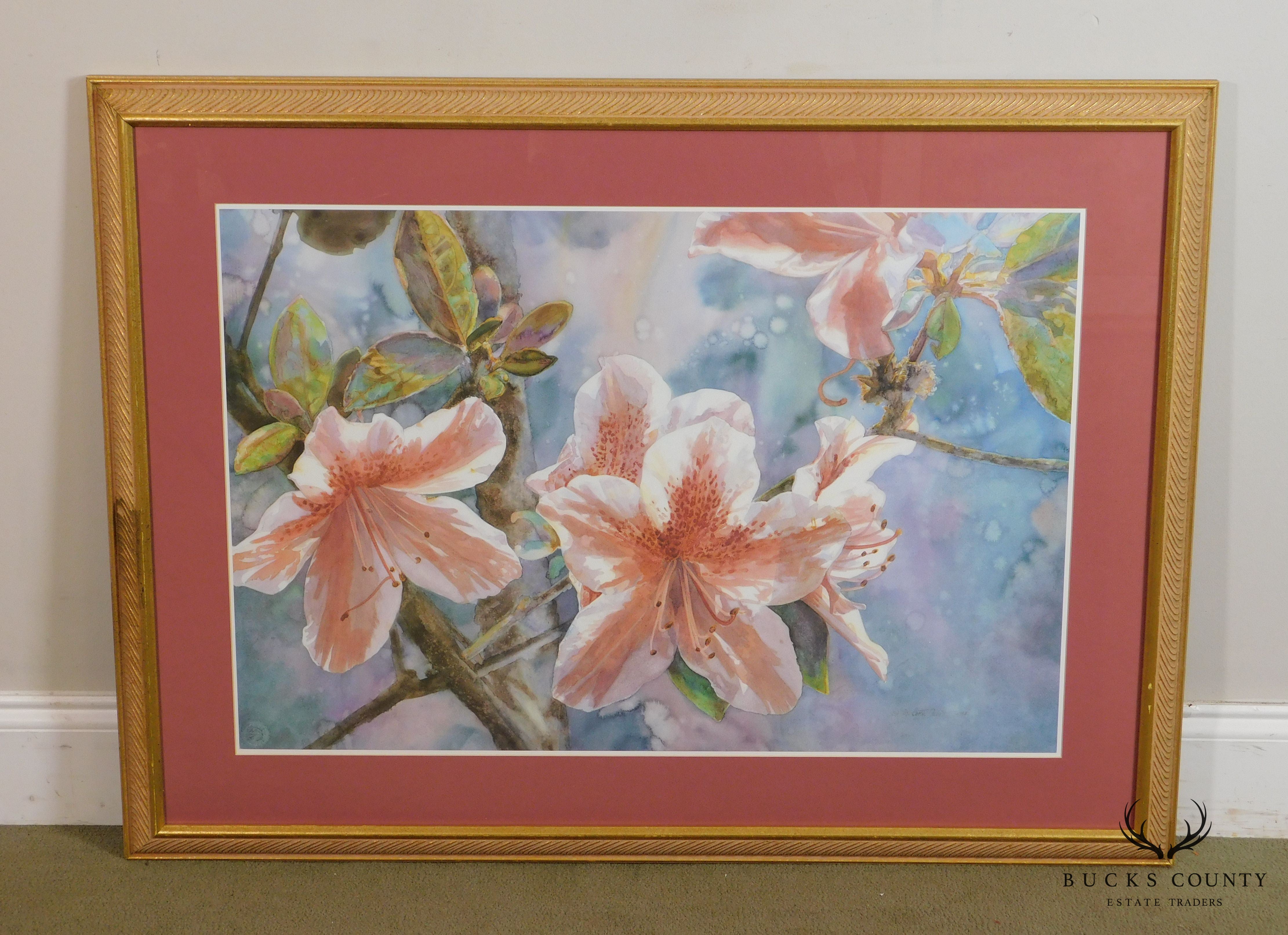 Mary Booth Cabot Azaleas Fine Art Lithograph of Original Watercolor