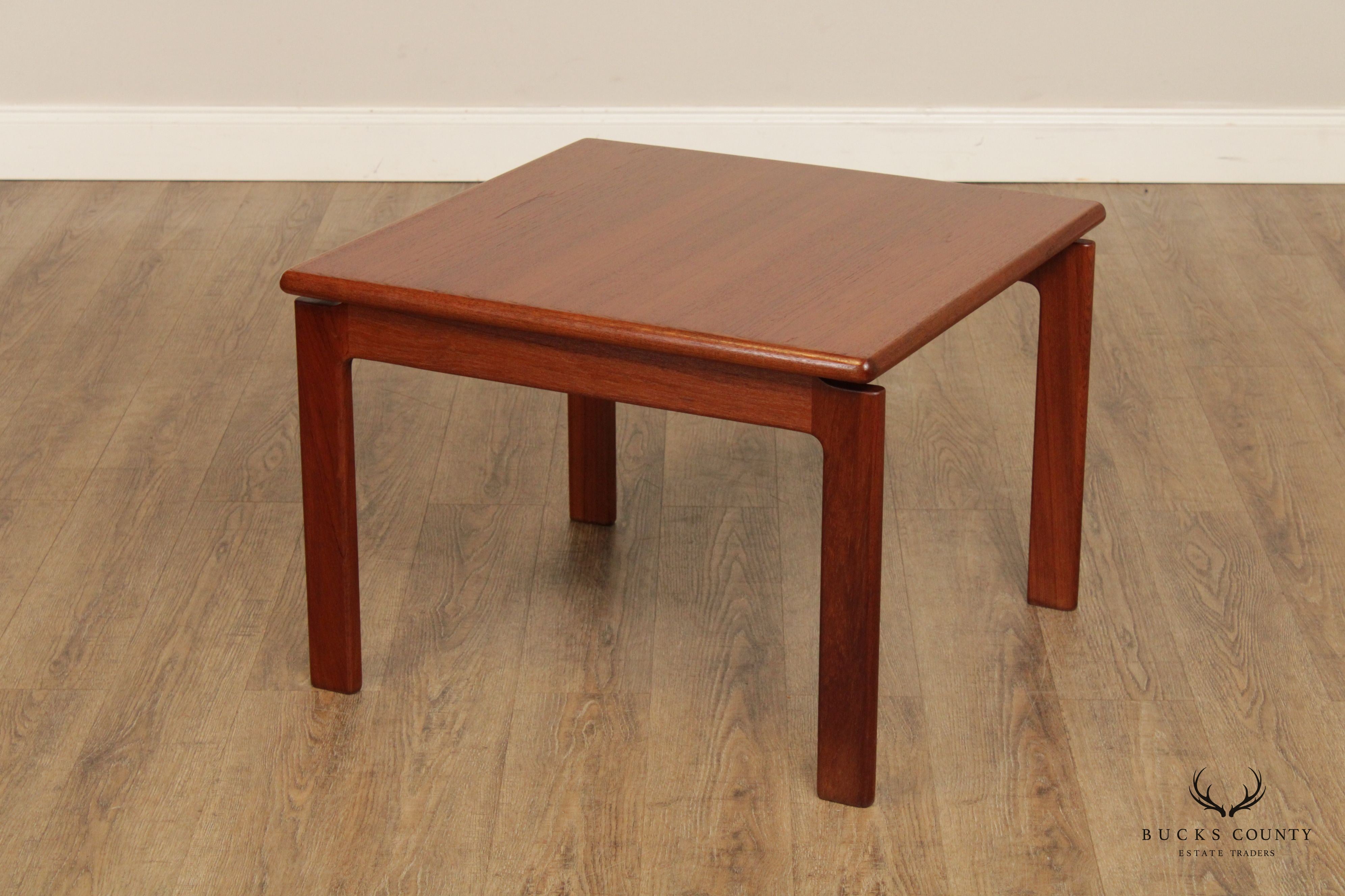 Komfort Danish Modern Pair Teak Square End Tables