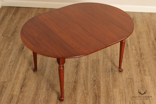 Henkel Harris Queen Anne Style Expandable Oval Cherry Dining Table