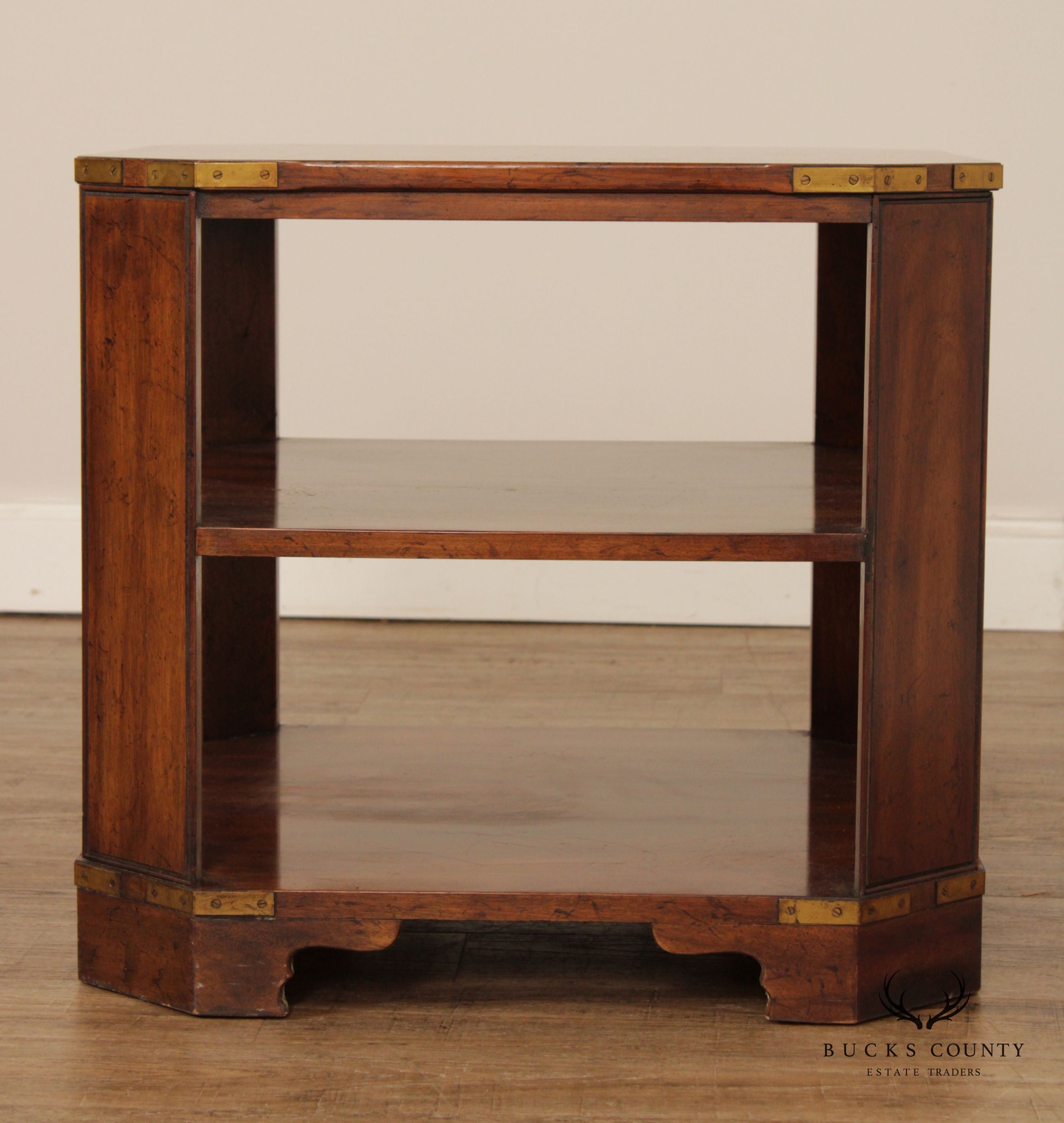 Heritage Furniture Campaign Style Cherry Three-Tier Square Side Table