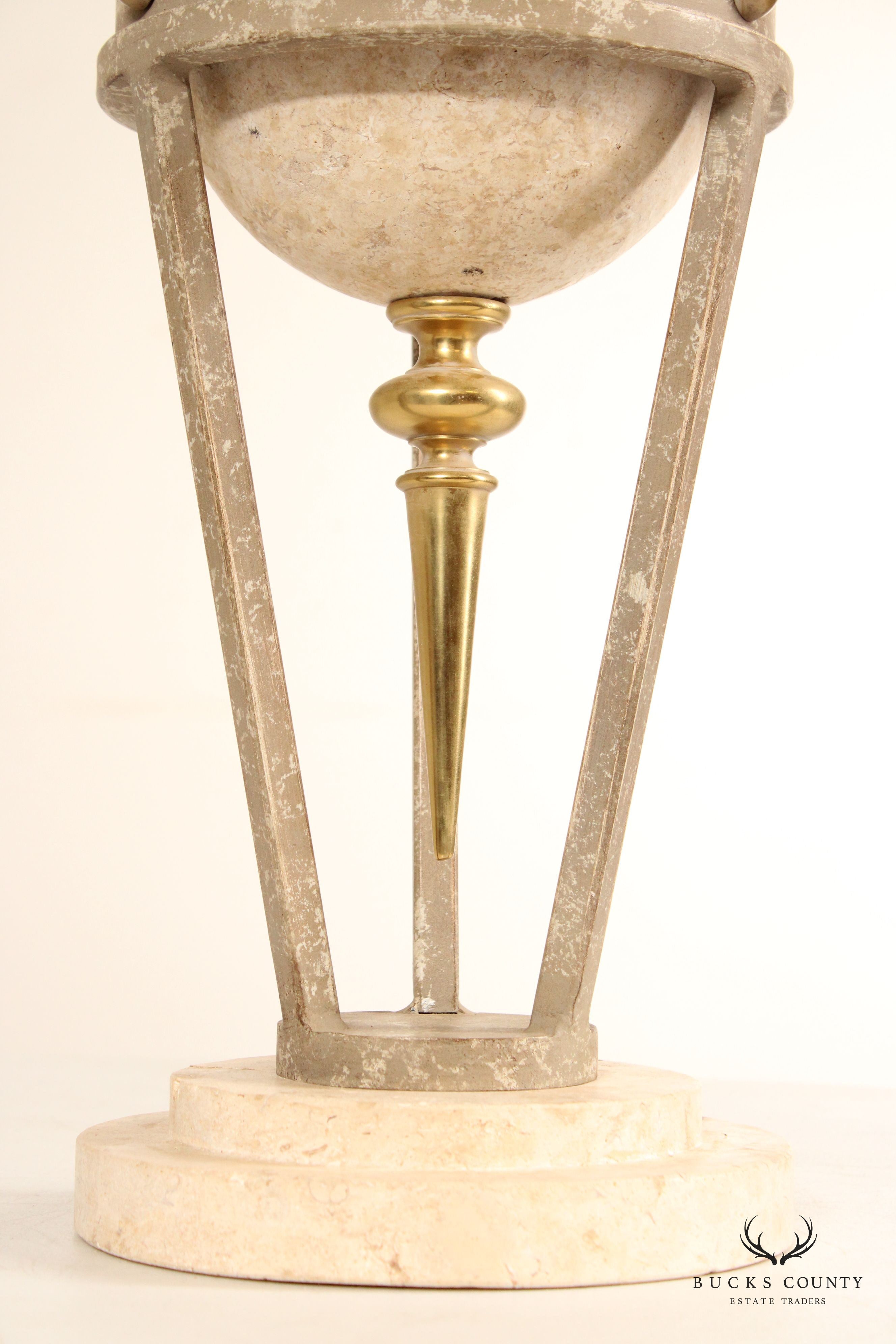 Michael Taylor Post-Modern Travertine Table Lamp