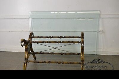 Regency Style Swan Neck X Base Glass Top Dining Table