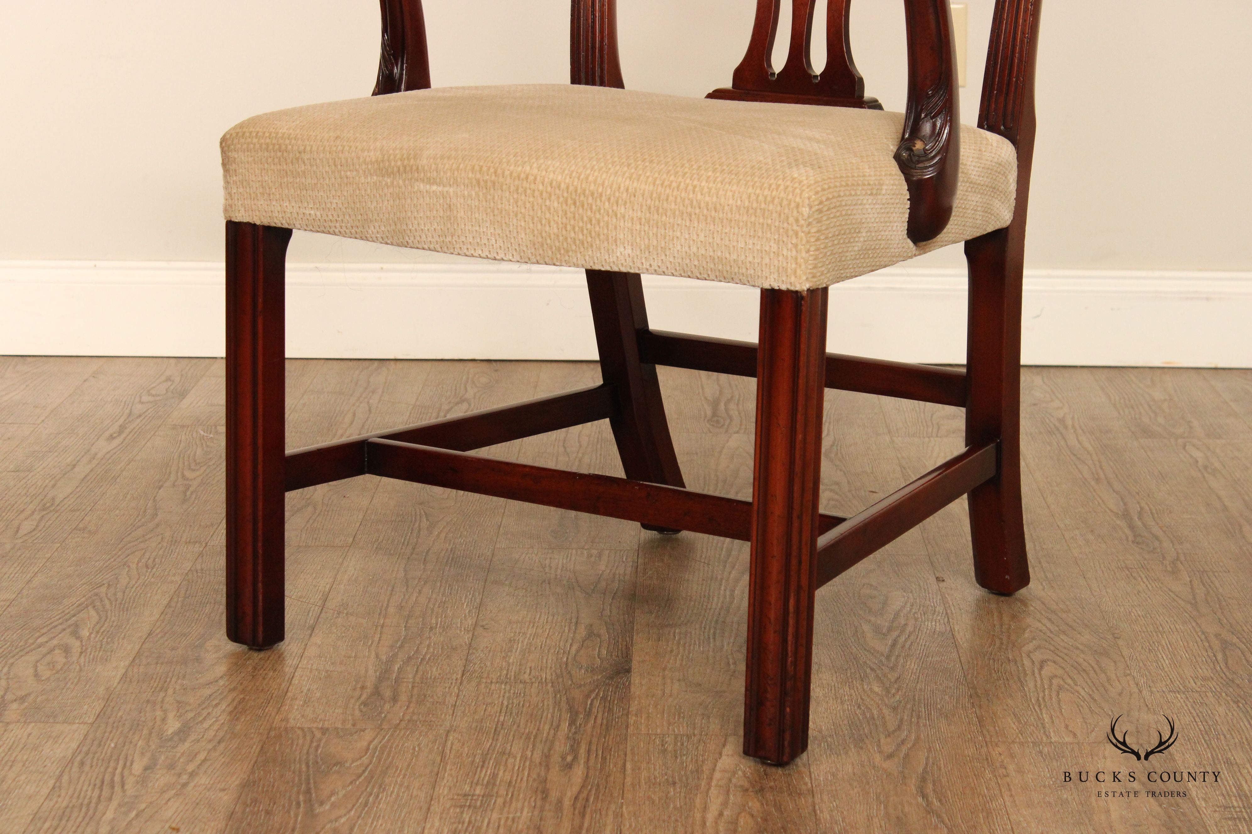 Fine Quality Chippendale Style Mahogany Carved Armchair