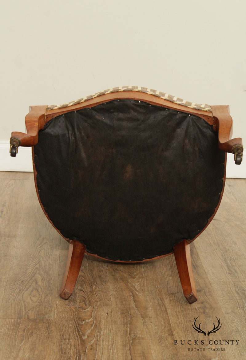 Antique Italian Walnut Spoon Back Armchair