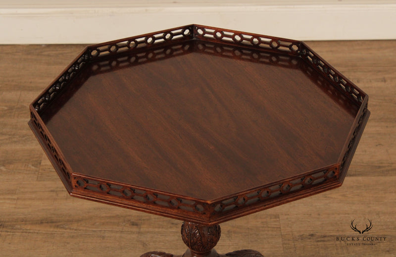 Rococo Style Octagonal Carved Mahogany Side Table