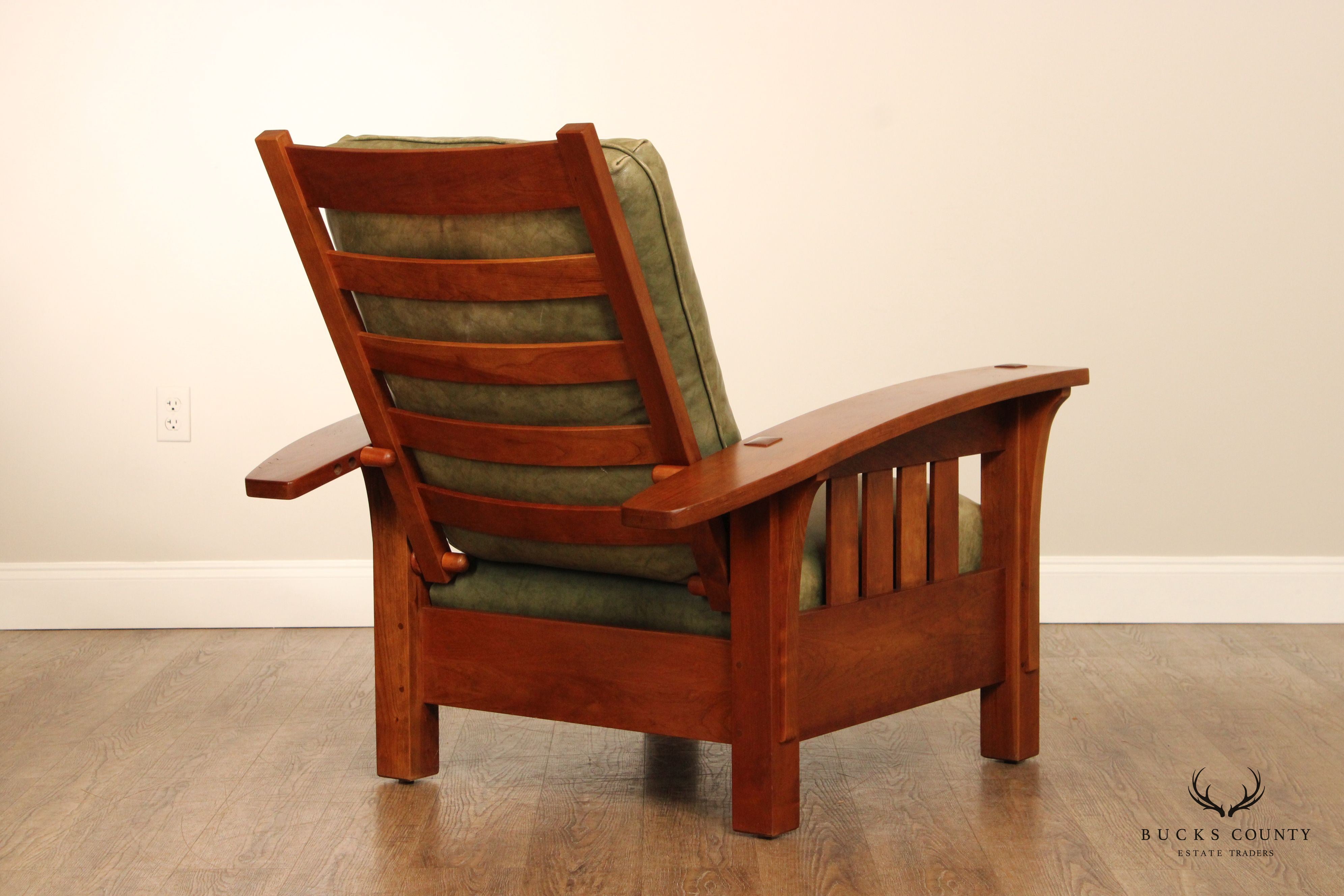 Stickley Mission Collection Cherry Bow Arm Reclining Chair